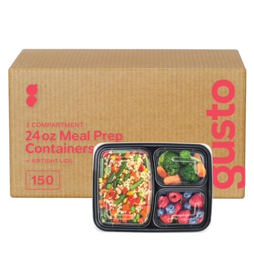 24 oz. - 3 Compartment - Black