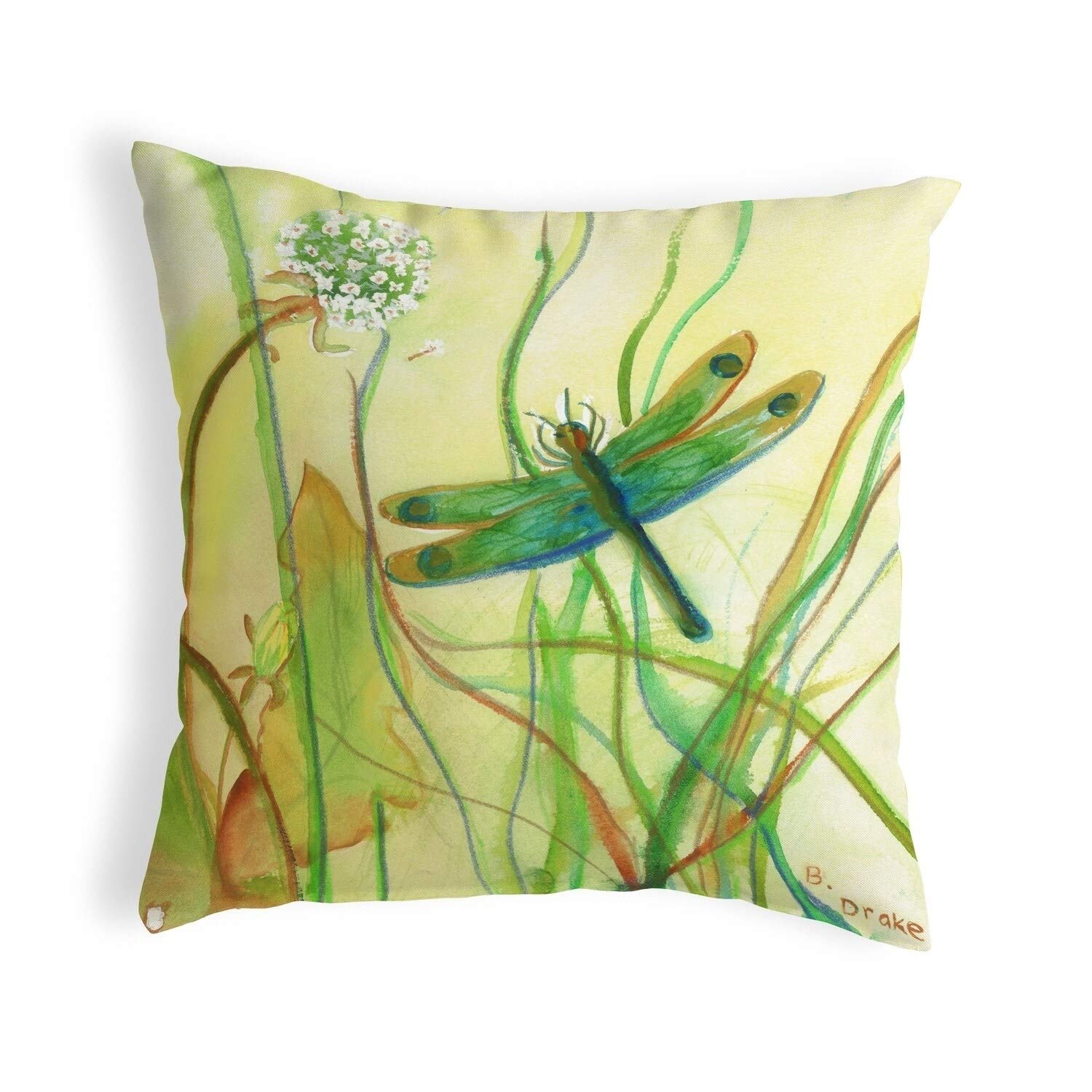 Betsy Drake KS187 Decorative Throw Pillow 12x12 Inches - Soft & Stylish Multi-Color Cushion for Sofa, Bed, Living Room, and Home Decor