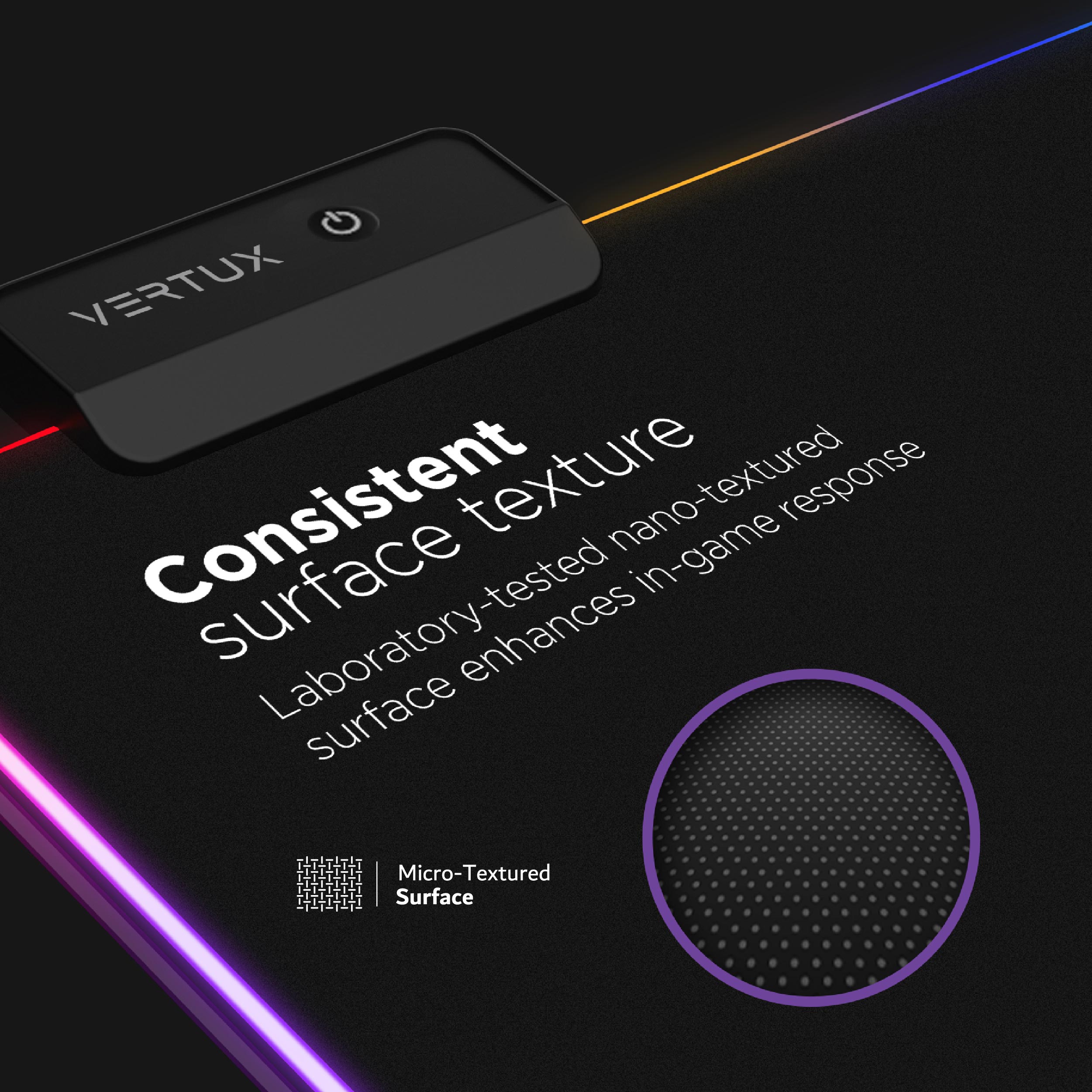 Game Immersion™ Smooth Scrolling RGB LED Gaming Mouse Pad - Large Extended Non-Slip Surface for PC, Laptop, Computer - Perfect for Gaming, Office Work & Streaming Setup