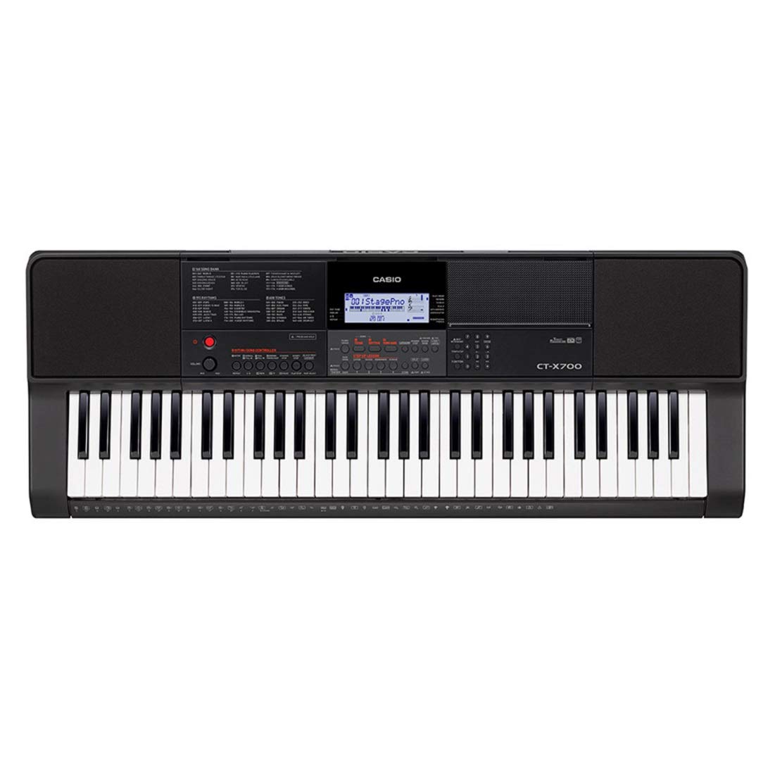 Casio CT-X700 61-Key Portable Keyboard with OnStage KS7190 Classic Single-X Keyboard Stand - Black | Home Studio, Live Performance & Music Practice Essentials