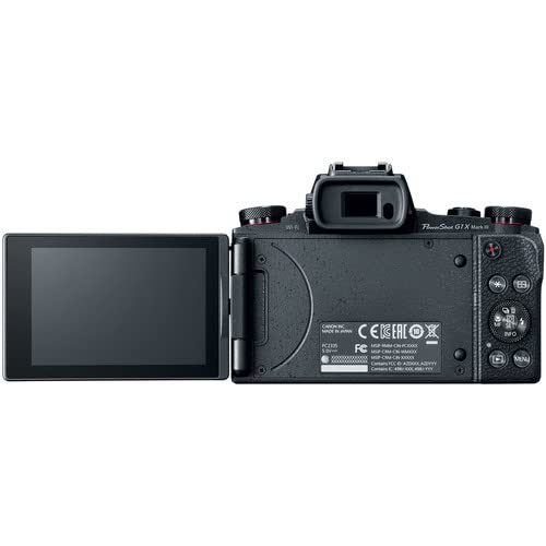 Canon PowerShot G1 X Mark III Digital Camera (2208C001) - 20.1MP APS-C Sensor, 24-72mm f/2.8-5.6 Lens, 4K Video - Bundle with 64GB SD Card, Card Reader, Soft Case, Tripod, Hand Strap, Memory Wallet & Cleaning Kit (Renewed) - Perfect for Travel Photography, Vlogging & Professional Shooting