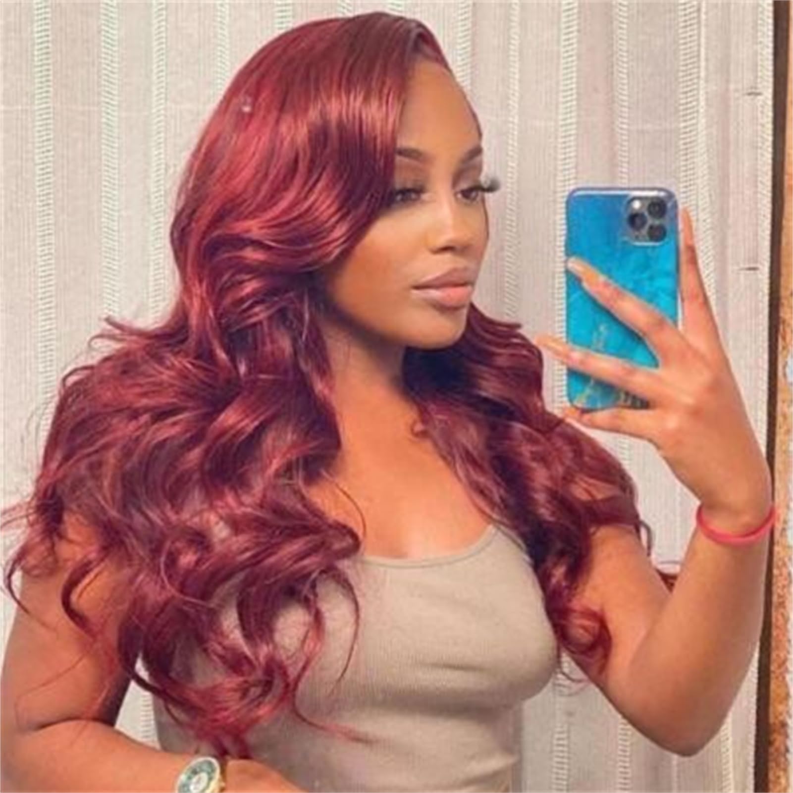 Wiggins Burgundy 5x5 Lace Front Wig Human Hair - Body Wave 99J Glueless Pre-Plucked 16 Inch Lace Wig for Black Women | Perfect for Daily Wear, Parties & Special Occasions
