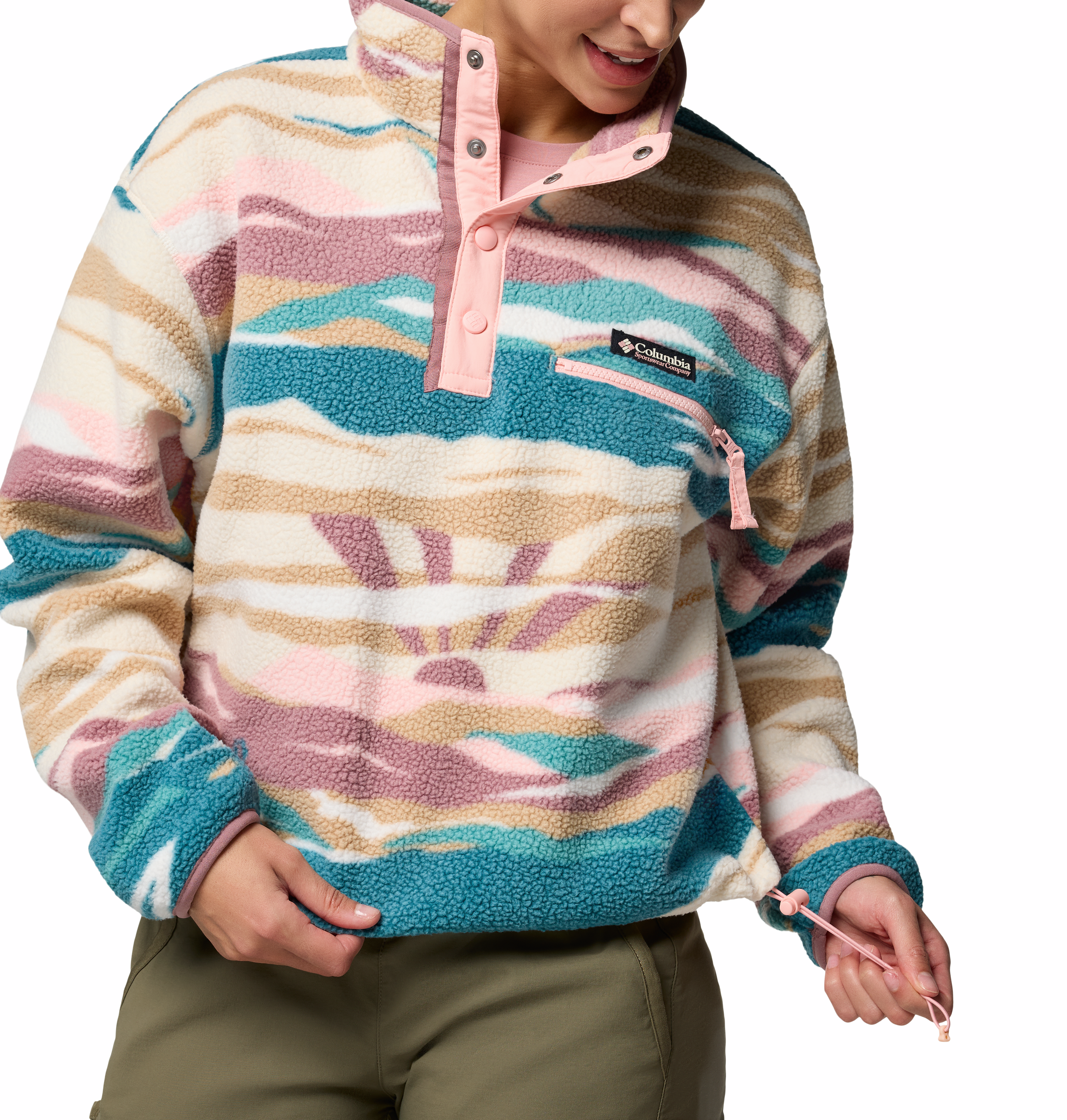 Columbia Helvetia™ II Printed Cropped Half Snap Women's Shirt - Lightweight Outdoor Hiking & Travel Top for Active Lifestyles