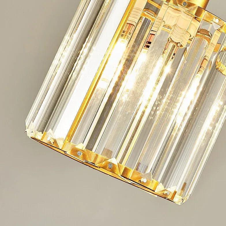 Clear Cylindrical Glass Pendant Light Fixture - Modern Hanging Lamp for Kitchen Island, Dining Room & Bedroom Lighting Decor