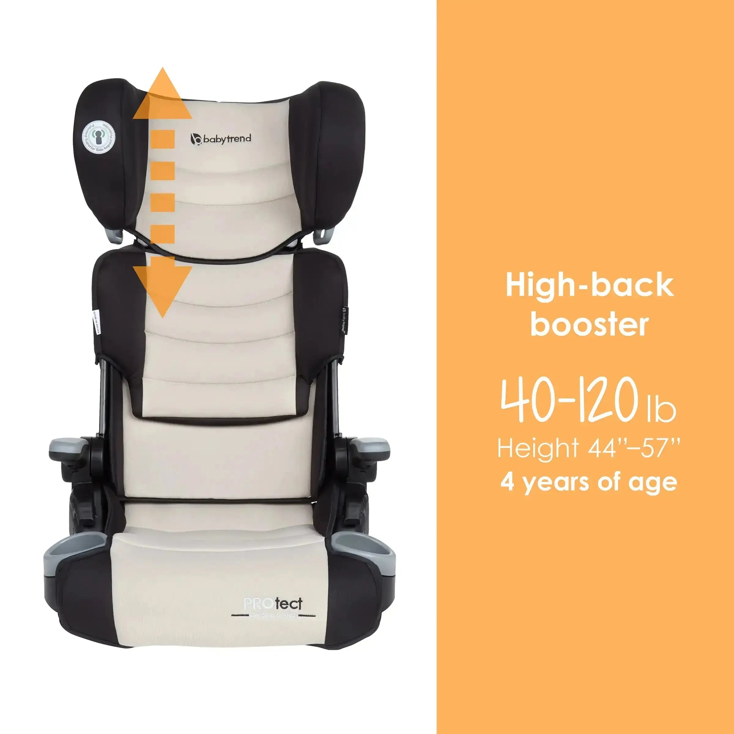 PROtect 2-in-1 Folding Booster Car Seat for Kids - Convertible High Back & Backless Car Seat for Travel & School - Safe & Portable for Toddlers 3-12 Years Old