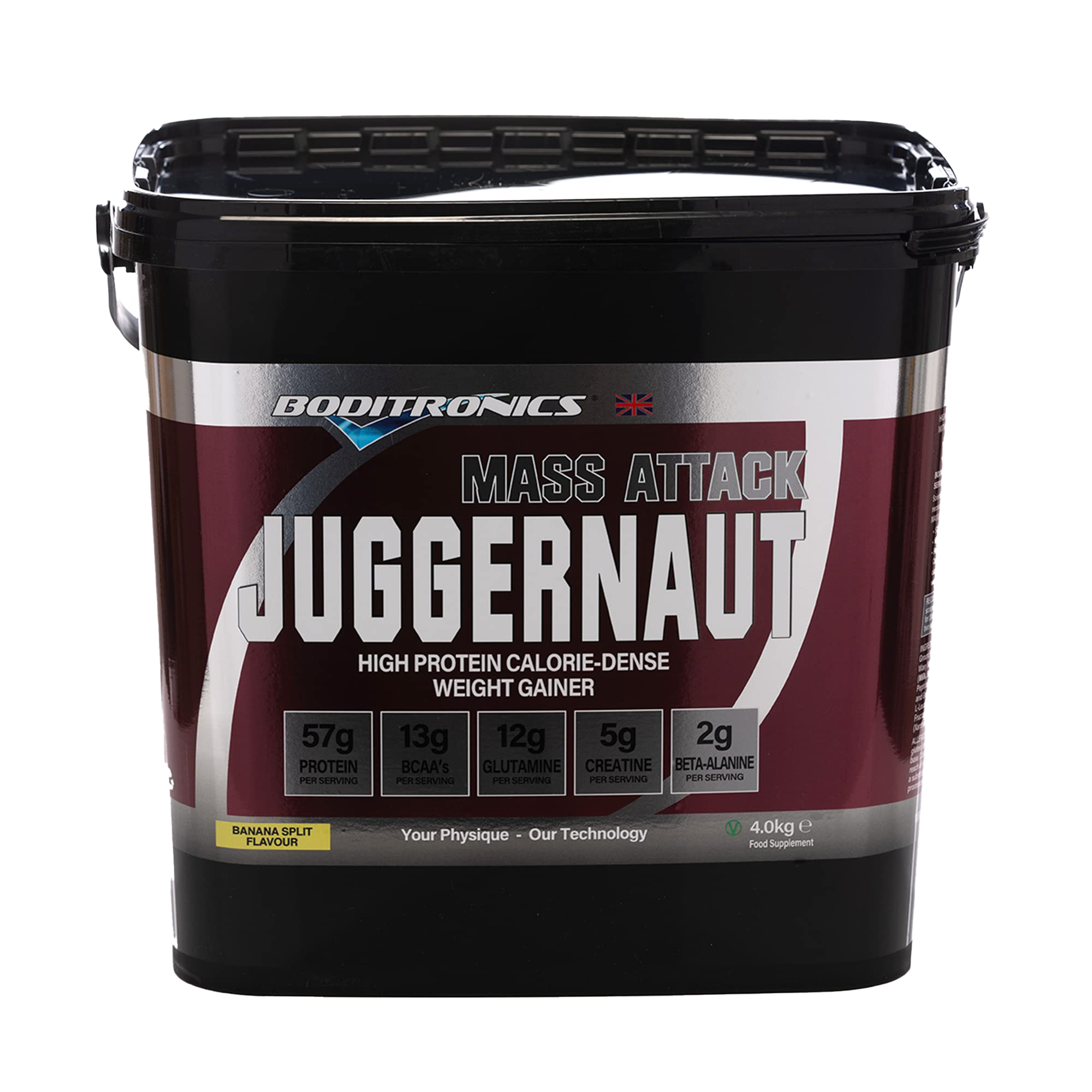 Boditronics Mass Attack Juggernaut 4kg Weight Gain Supplement for Bodybuilding & Muscle Growth - Perfect for Post-Workout Recovery & Strength Training
