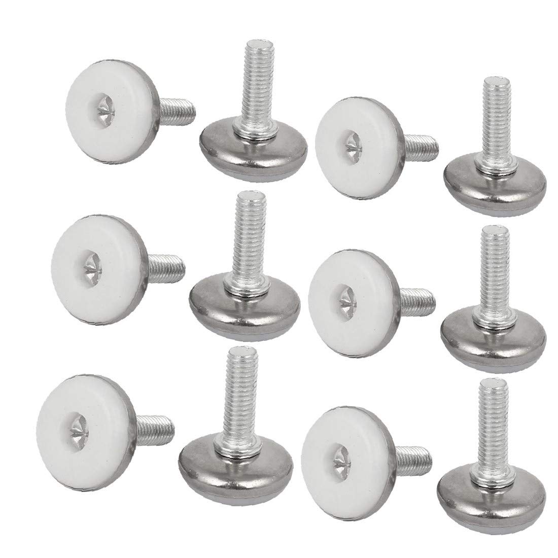 Adjustable Leveling Feet 12pcs - M8x25mm Thread Stem Plastic Base Furniture Glides for Stability & Height Adjustment - Perfect for Tables, Chairs, Cabinets & Appliances in Home, Office & Workshop
