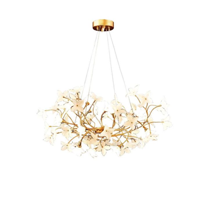 Elegant Begonia Chandelier for Living Room - Modern Crystal Ceiling Light Fixture for Dining Room, Bedroom & Home Decor