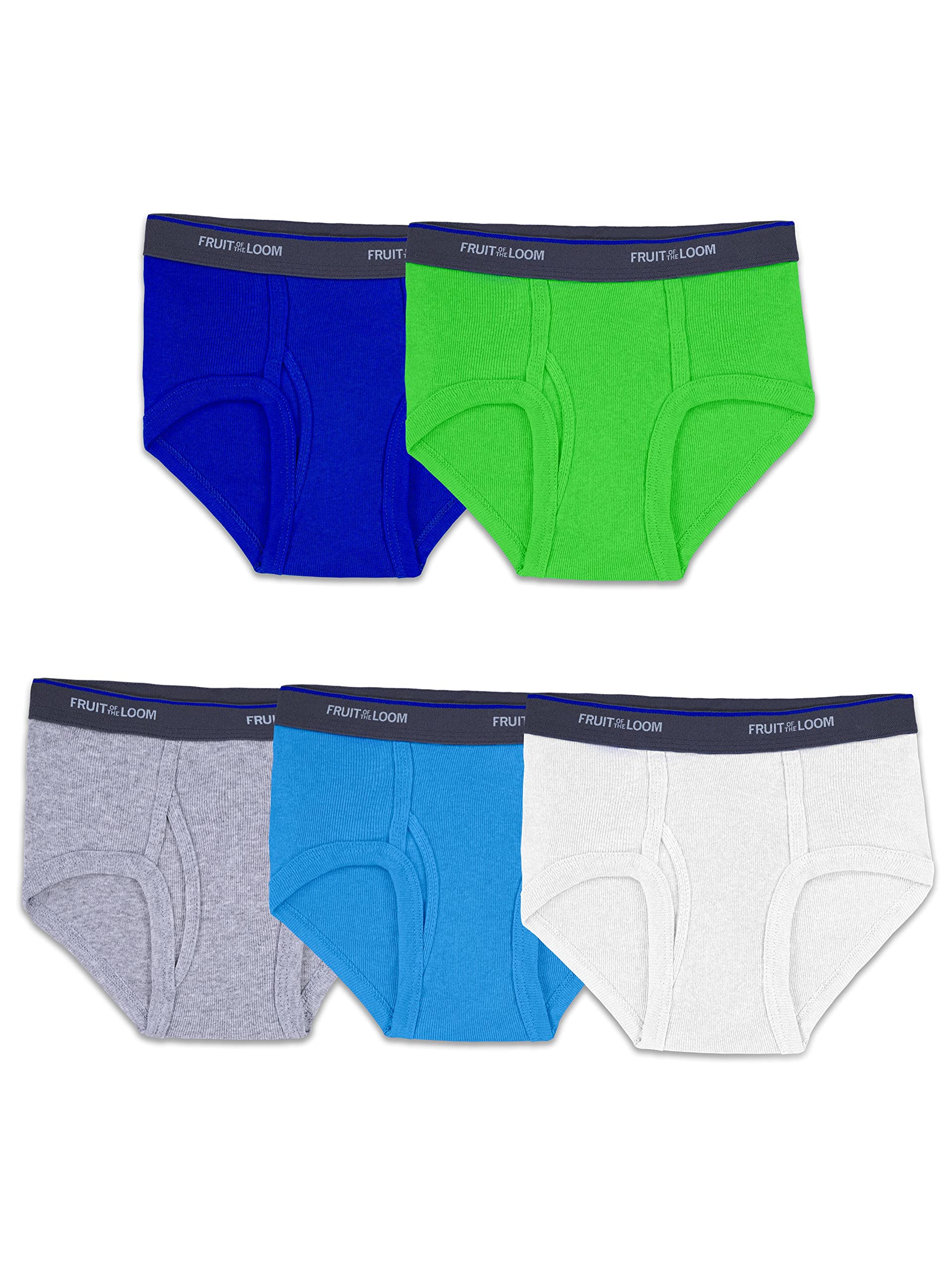 Fruit of the Loom Boys' Tag Free 100% Cotton Briefs Underwear - 6 Pack Assorted Colors - Soft Comfort for Everyday Wear, School & Sports Activities