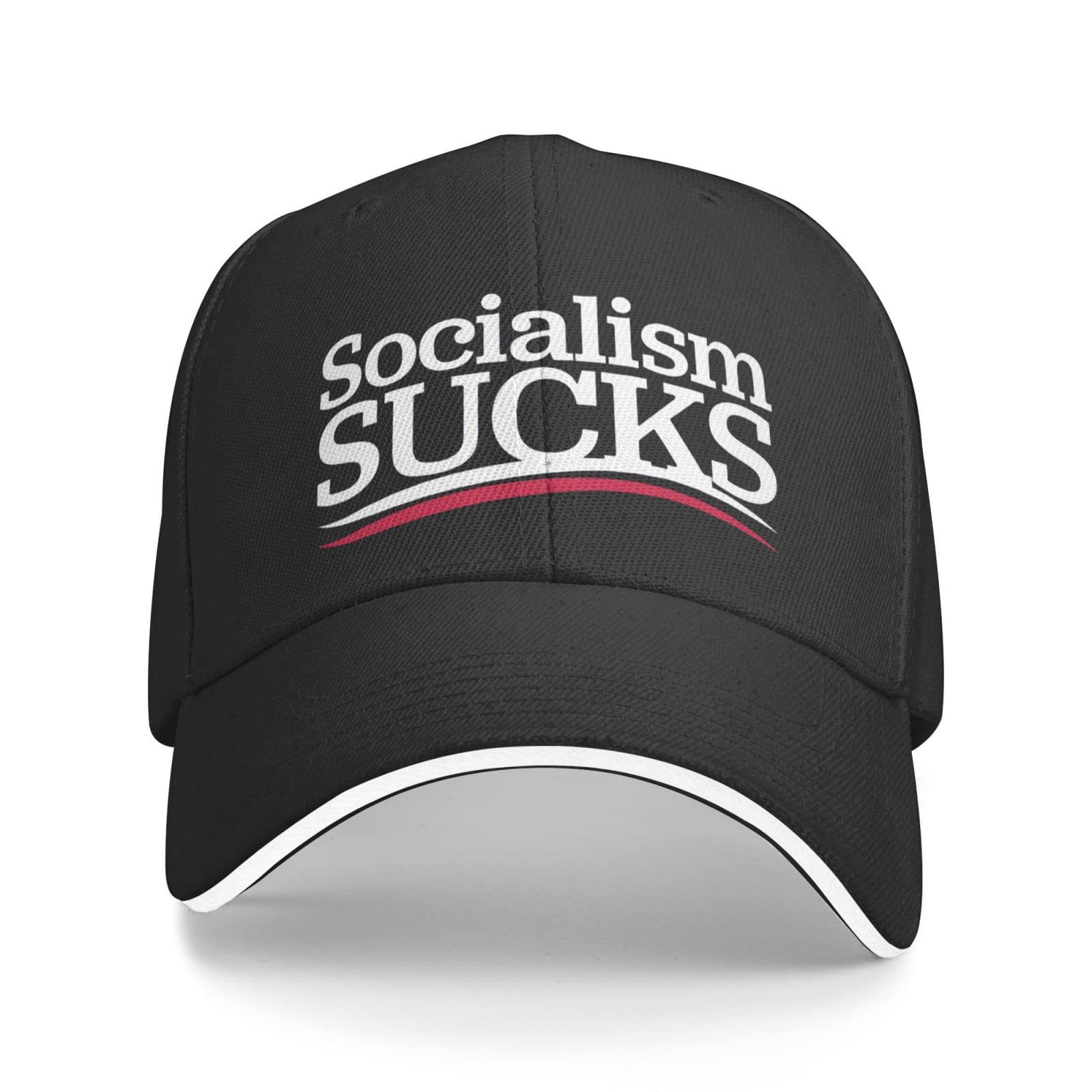 Socialism Sucks Baseball Cap - Adjustable Trucker Hat for Golf & Outdoor Activities - Custom Black Snapback for Men & Women - Perfect for Sports, Casual Wear & Political Statements