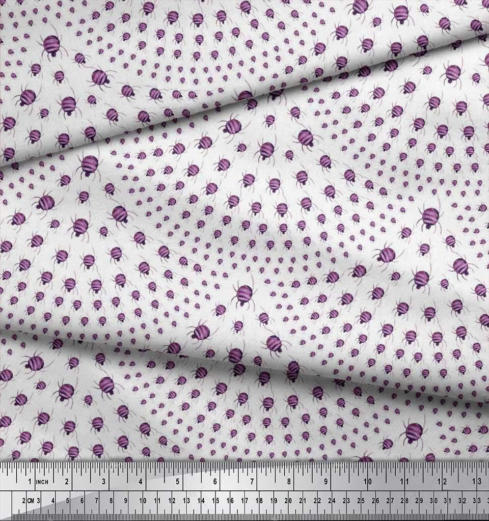Soimoi Moss Georgette Brown Fabric by The Yard - 42 Inch Wide Spider Print Fabric for Fashionable Apparel & Home Decor | Perfect for Gothic Dresses, Halloween Costumes, and Dark Aesthetic Decorations