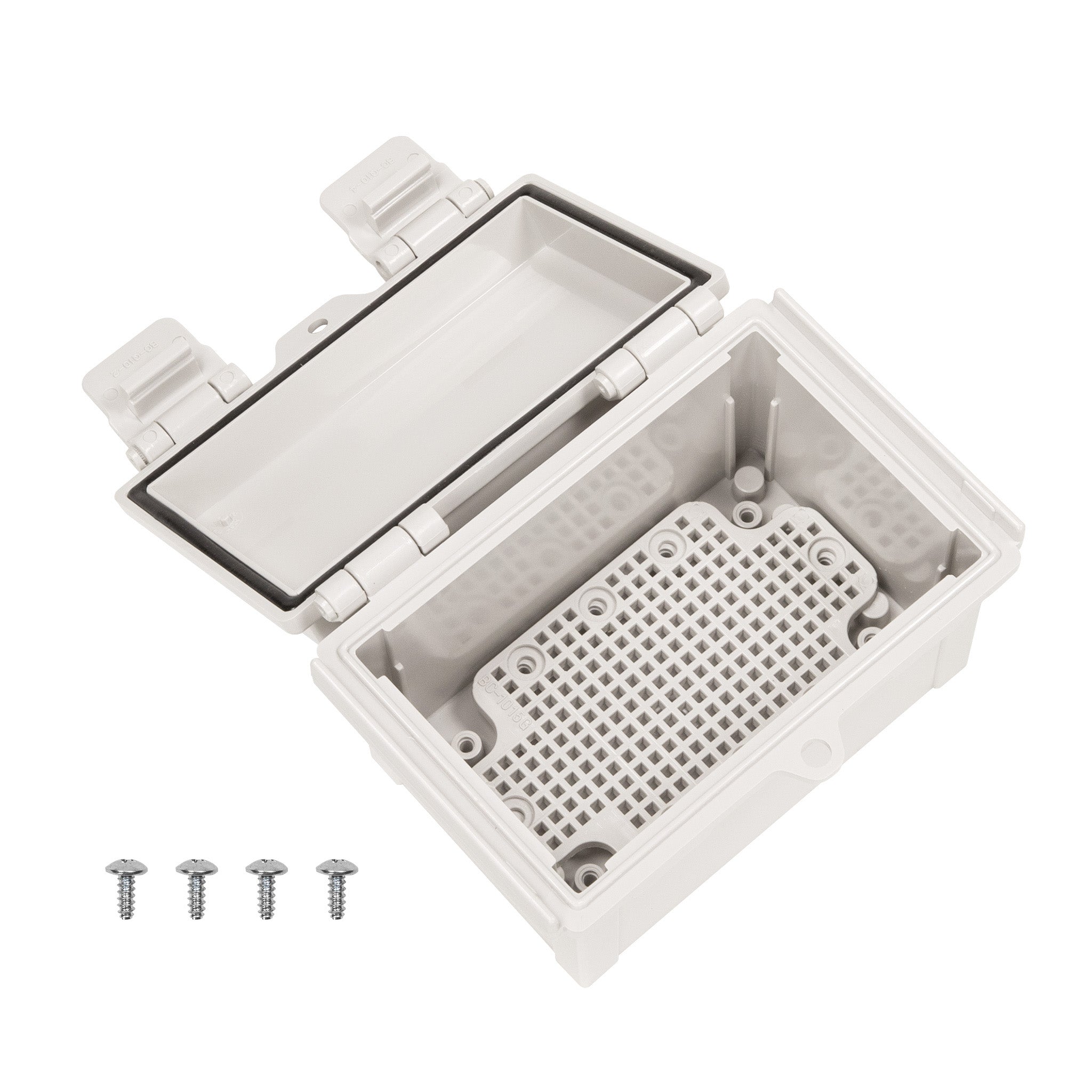 Boxco Q Series 3.94 x 5.91 x 3.54 Inches (100 x 150 x 90mm) Waterproof Plastic Enclosure - IP67 & IK08 Rated ABS Grey Hinge Type with Plate - Ideal for Outdoor Electronics, Industrial Equipment & DIY Projects