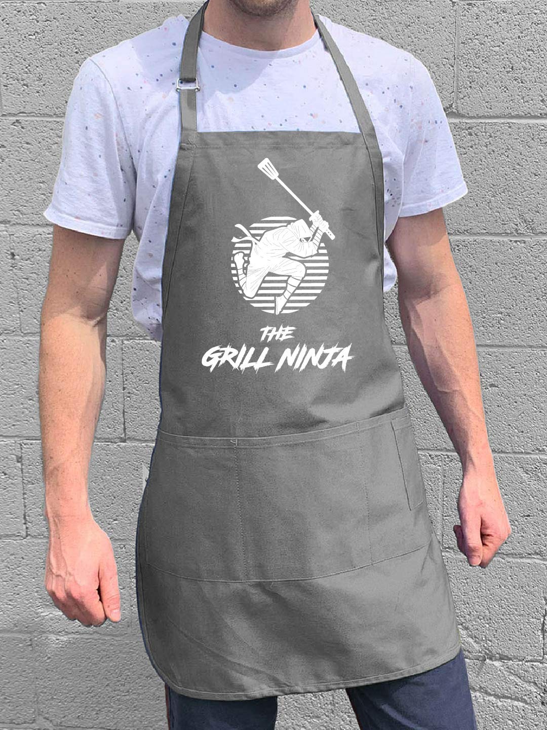 The Grill Ninja Apron - Adjustable BBQ Cooking Apron for Men & Women - 1 Size Fits All - Perfect for Grilling, Smoking & Outdoor Cooking