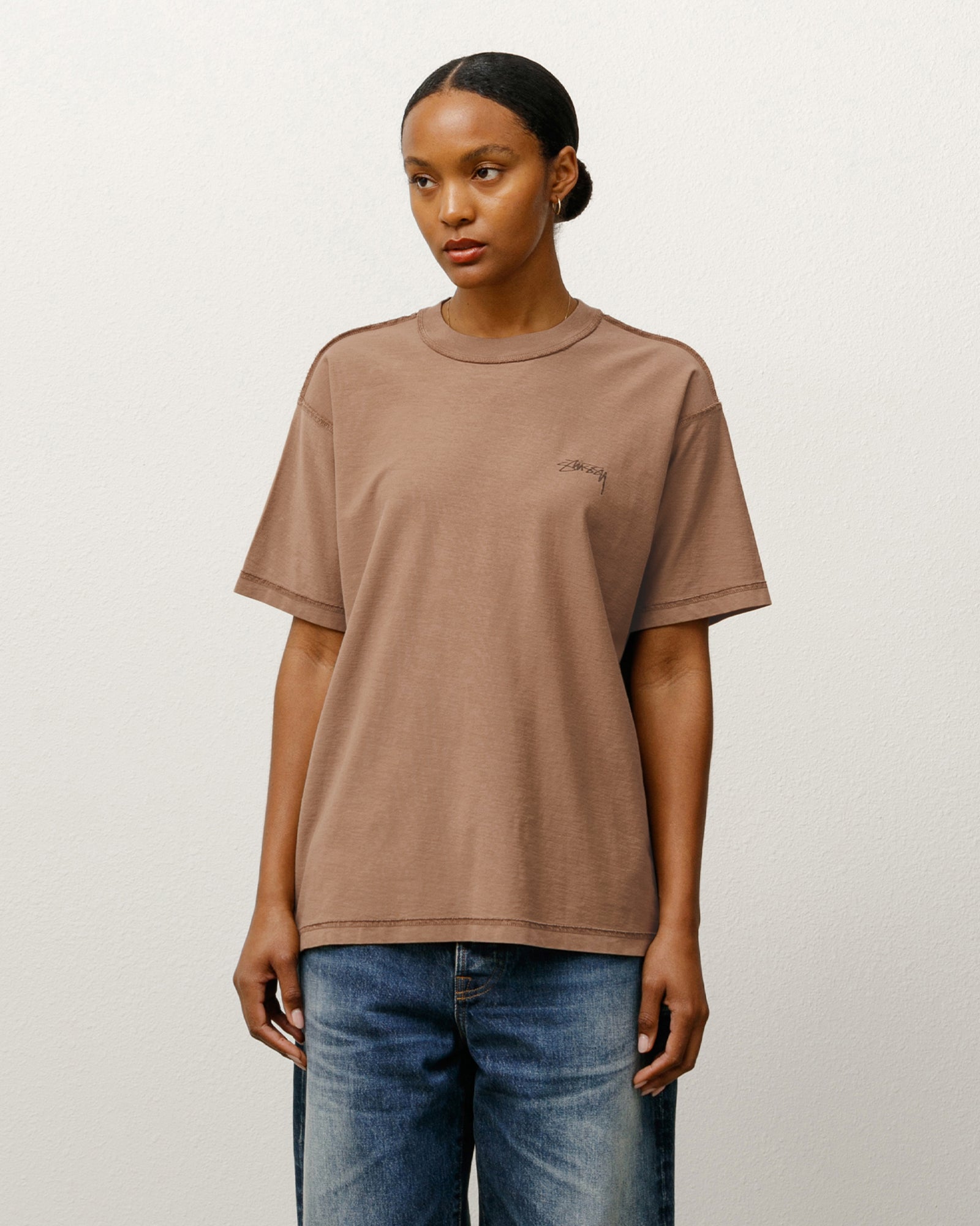Lazy Tee Umber - Soft & Comfortable Oversized T-Shirt for Women | Casual Lounge Wear & Sleep Shirt | Perfect for Relaxing at Home, Yoga, and Travel