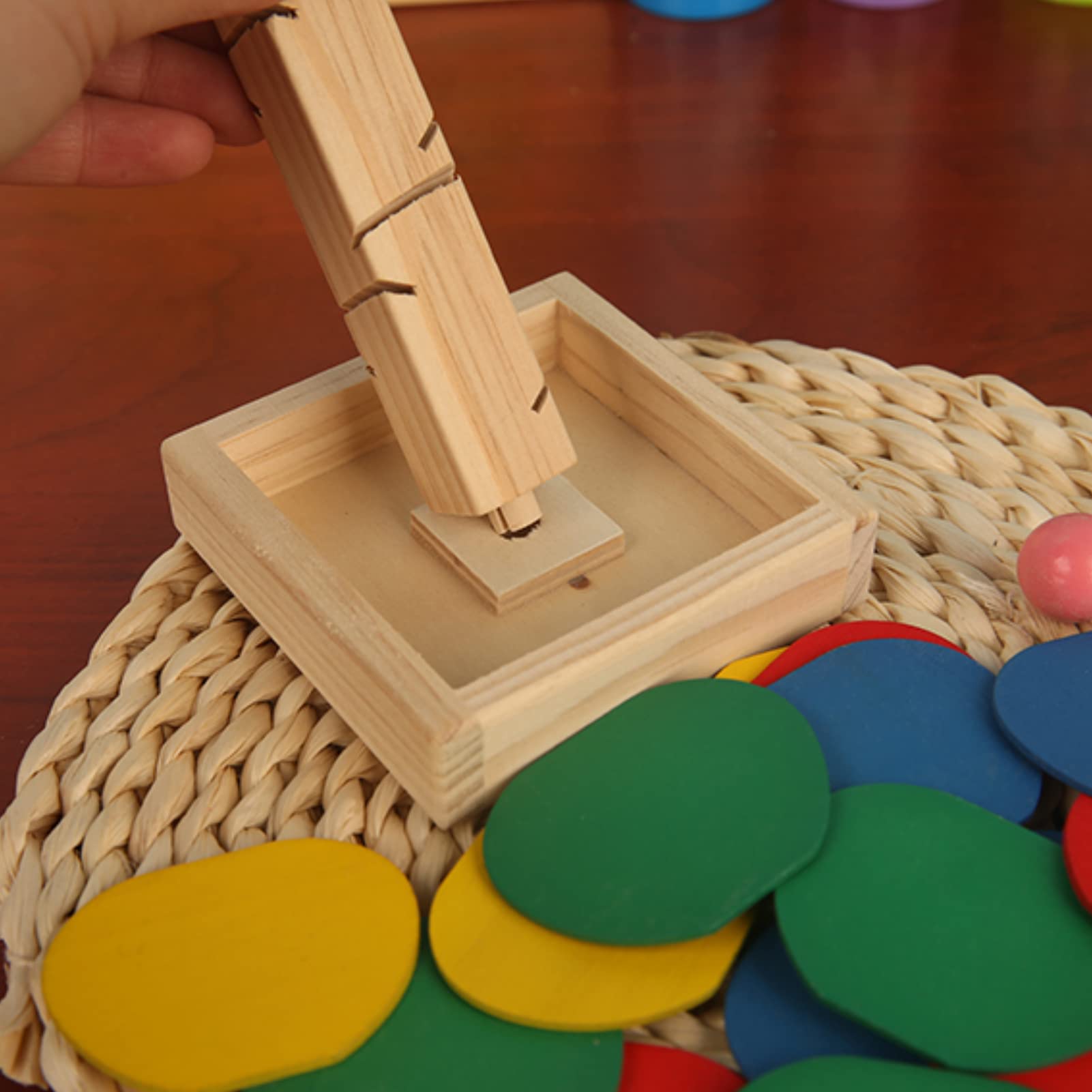Zerodis Wooden Marble Ball Puzzle Toy - Petal Slide Trackball Game, Educational Brain Teaser for Kids, Fun STEM Learning Gift for Boys & Girls - Perfect for Home, Classroom, and Travel Play