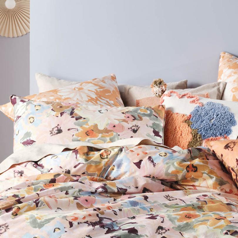 Linen House Fergie Peony 45x45cm Decorative Throw Pillow - Perfect for Sofa, Bed & Home Decor