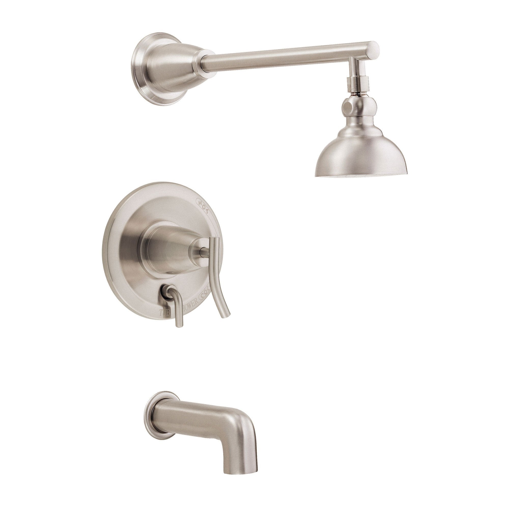 Danze Sonora Brushed Nickel Single Handle Tub and Shower Combo Faucet with Rough-in Valve - Perfect for Bathroom Remodeling and Modern Home Upgrades