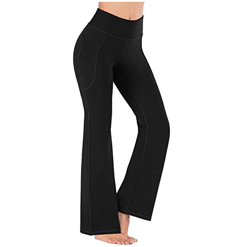 High Waist Women's Workout Leggings - Yoga Running Athletic Pants with Flare Wide Leg Design - Fleece-Lined Joggers for Fitness, Gym & Lounge Wear