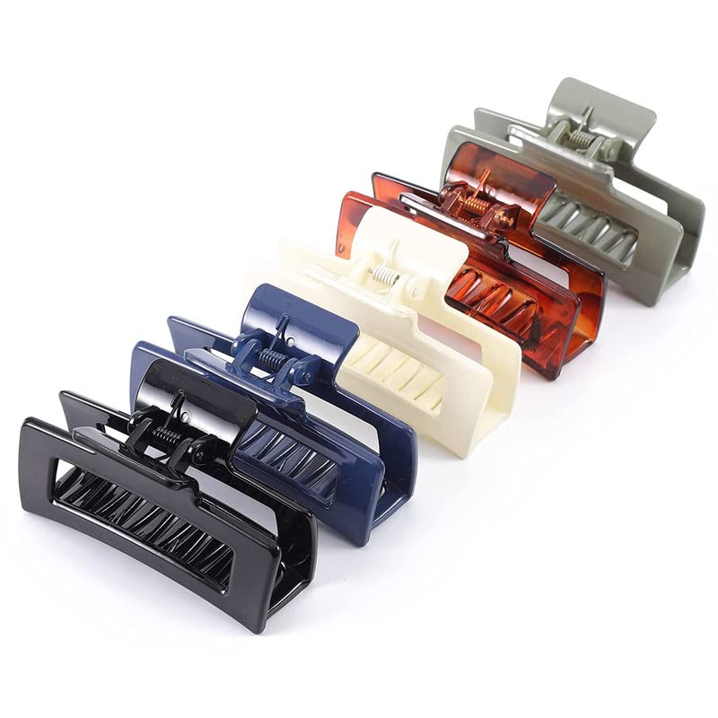 UltraStylist 6-Pack Large Hair Clips for Women - 4.1 Inch Strong Hold Rectangle Claw Clips for Thick & Thin Hair - Perfect for Girls, Teens & Adults - Great for School, Work, Gym & Everyday Styling