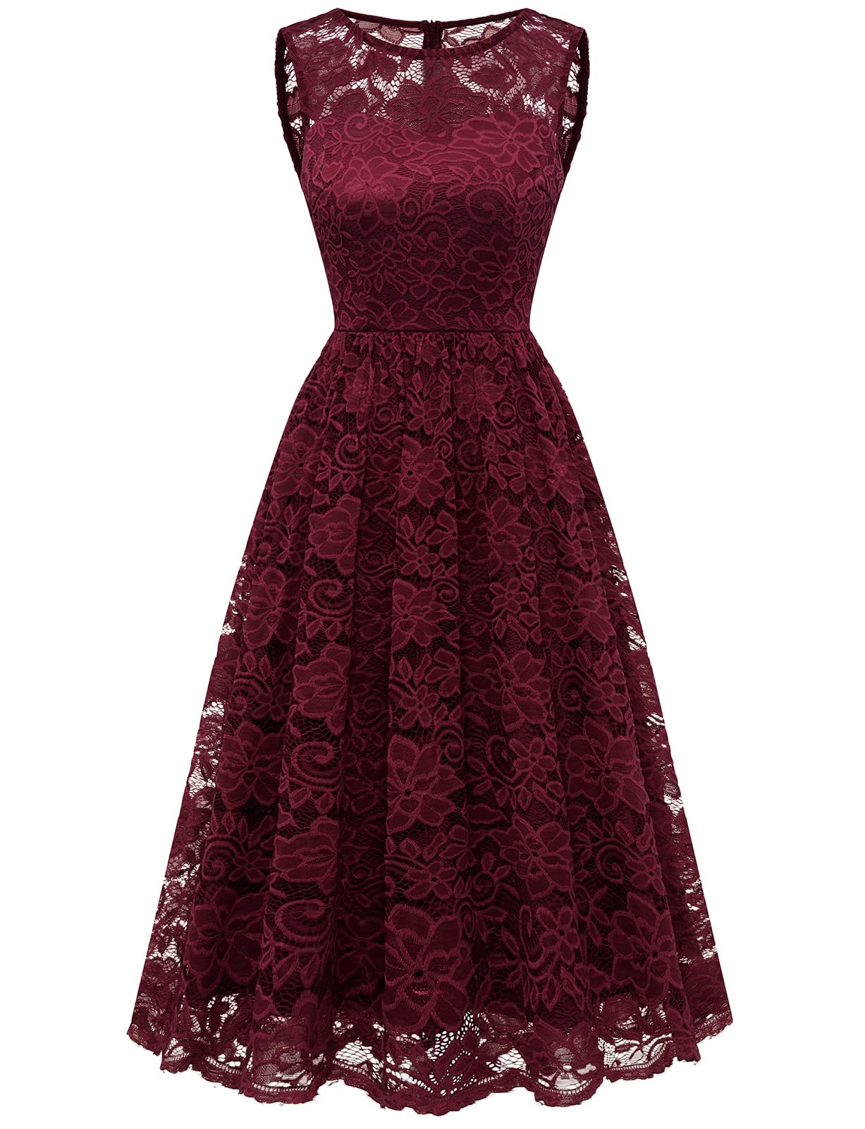 Elegant Lace Cocktail Dress for Women - Wedding Guest Formal Midi Dress, Evening Party & Prom Gown - Perfect for Weddings, Cocktail Parties, and Special Occasions