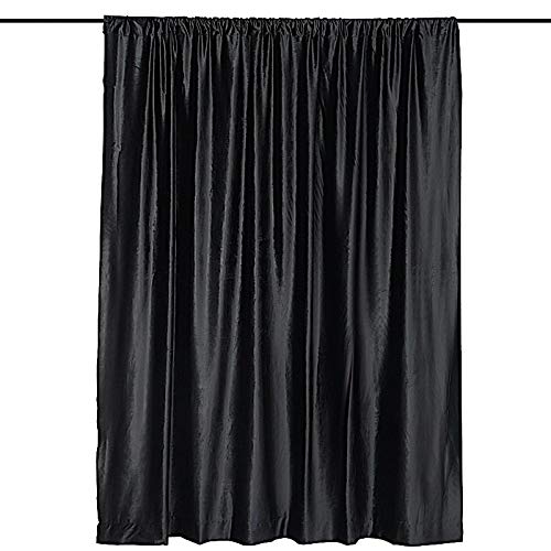 BalsaCircle 8x8 Feet Black Velvet Backdrop Curtain - Premium Photography Backdrop for Wedding Ceremonies, Receptions, Parties & Photo Booths | Elegant Home Decor for Events & Studio Shoots