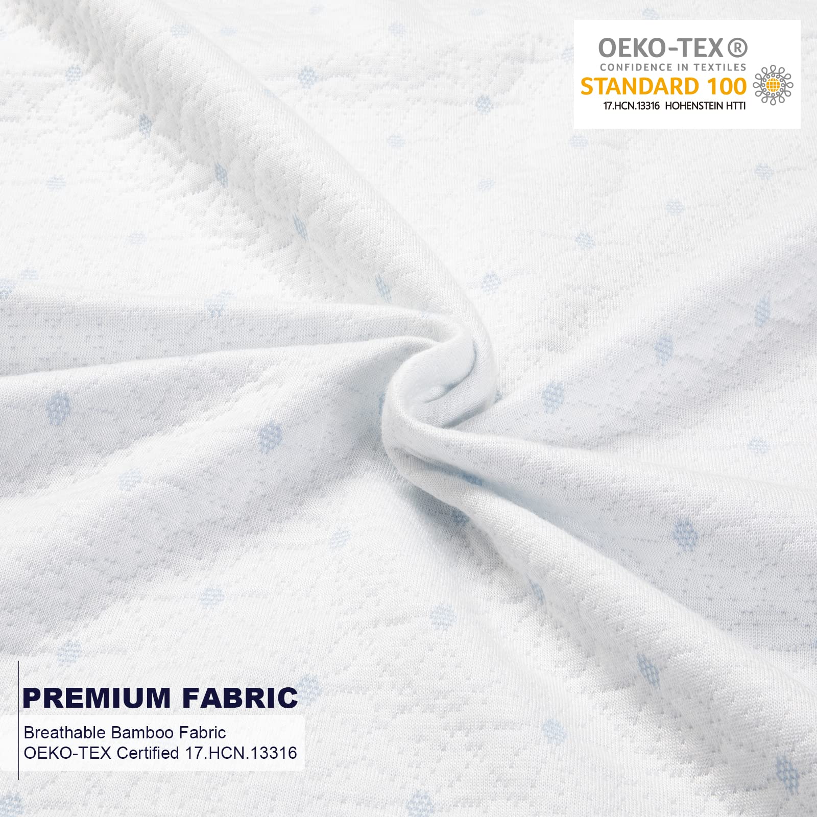 Premium 2 Inch Twin XL Mattress Topper Cover - OEKO-TEX Certified Bamboo Zippered Protector with Adjustable Straps & Anti-Slip Silicone Bottom | Removable & Machine Washable | Ideal for Dorms, Guest Beds & Memory Foam Toppers