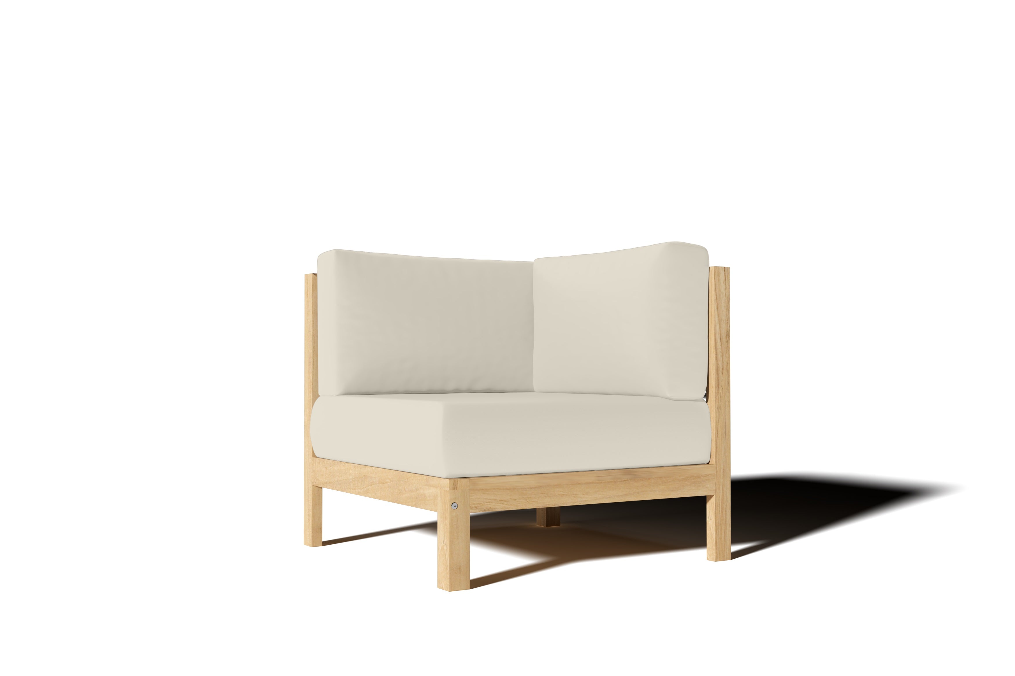 Premium Teak Outdoor Sectional Corner Sofa with Sunbrella Fabric Cushions - Waterproof & UV Resistant Patio Furniture for Backyard, Poolside & Garden Relaxation
