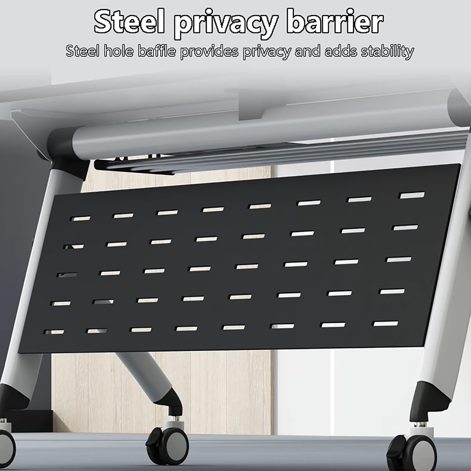 Foldable Conference Table with Wheels - Portable Meeting & Seminar Table for Office, Classroom, Training Room - Ideal for Business Meetings, Team Collaboration & Educational Workshops