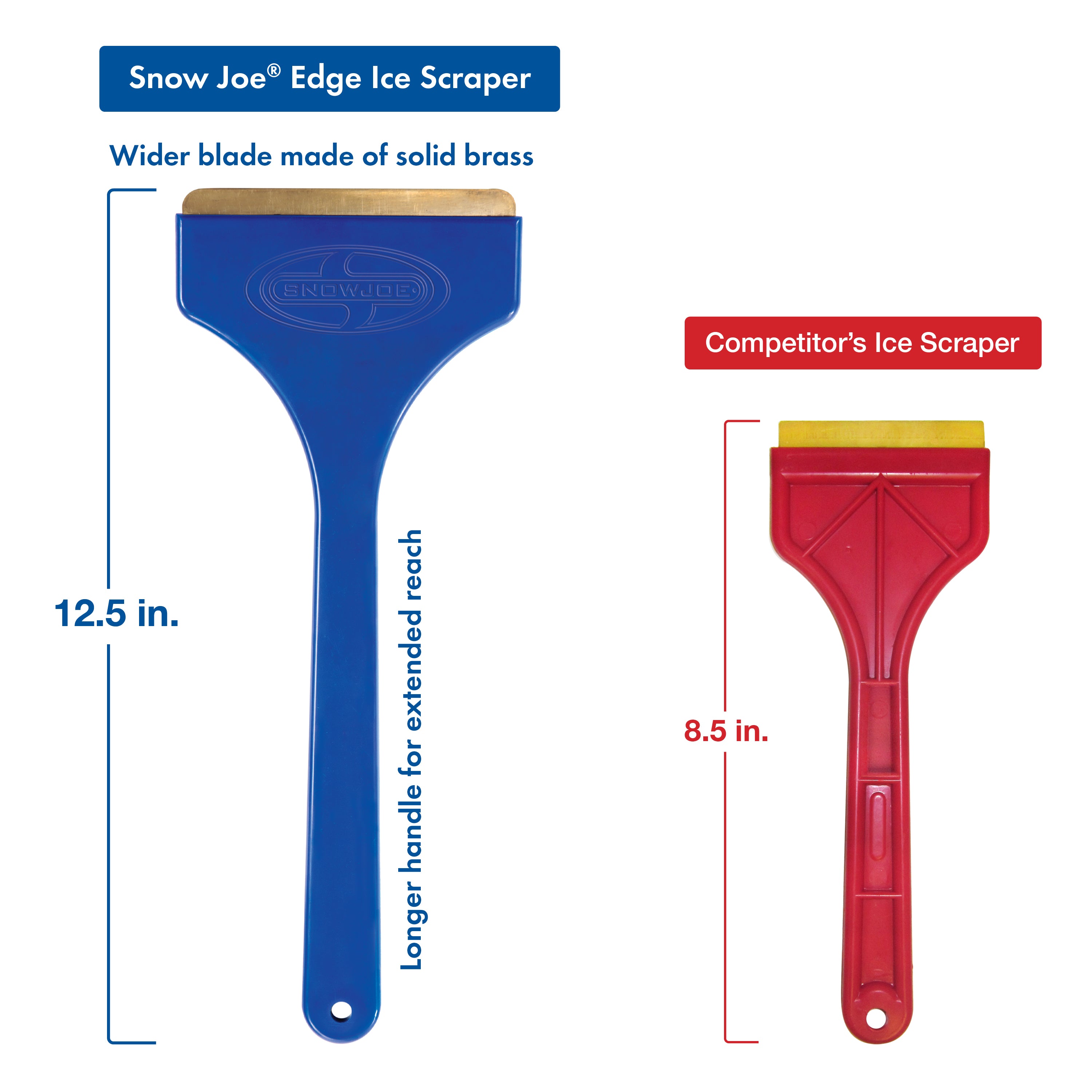 Snow Joe Telescoping Snow Broom with 18-Inch Foam Head & Brass Ice Scraper | Winter Car & Driveway Snow Removal Tool for Cars, Trucks, SUVs