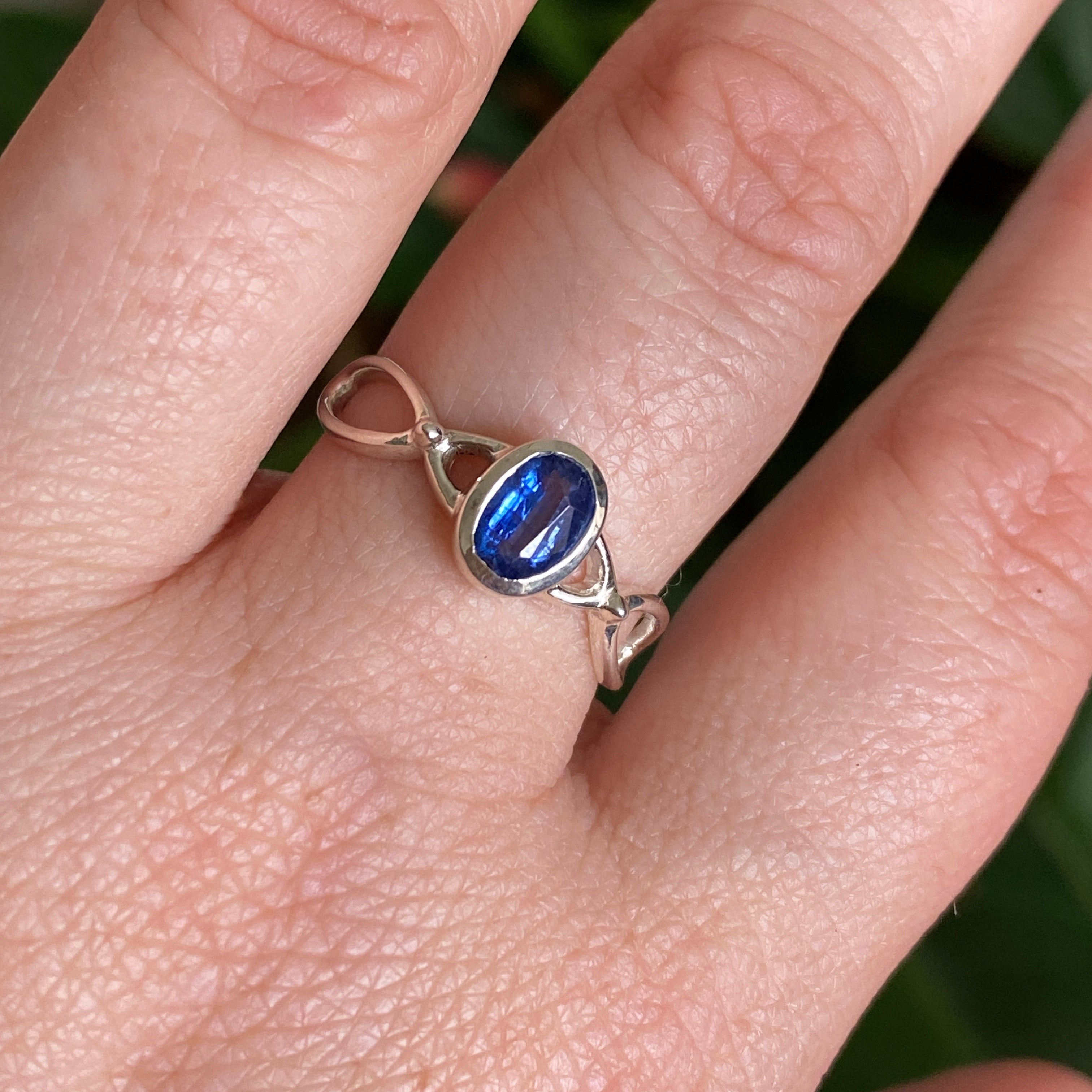Blue Kyanite Oval Faceted Ring - Size 8.5 Sterling Silver Jewelry for Women - Perfect for Wedding, Anniversary & Special Occasion Gifts