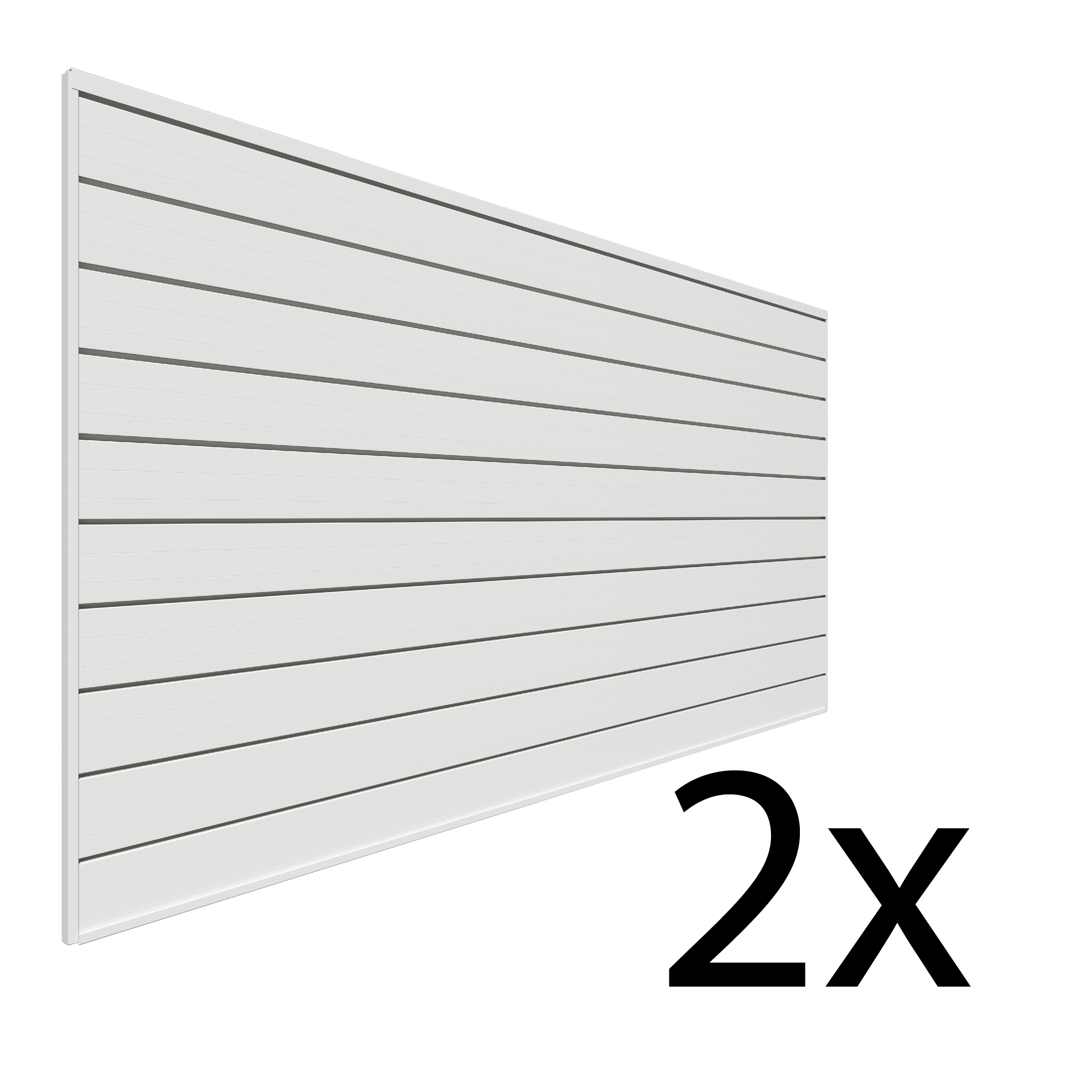 4 ft. x 8 ft. PVC Slatwall Panel - 2 Pack (64 sq ft Total) - Durable Retail Display for Stores, Garages & Home Organization