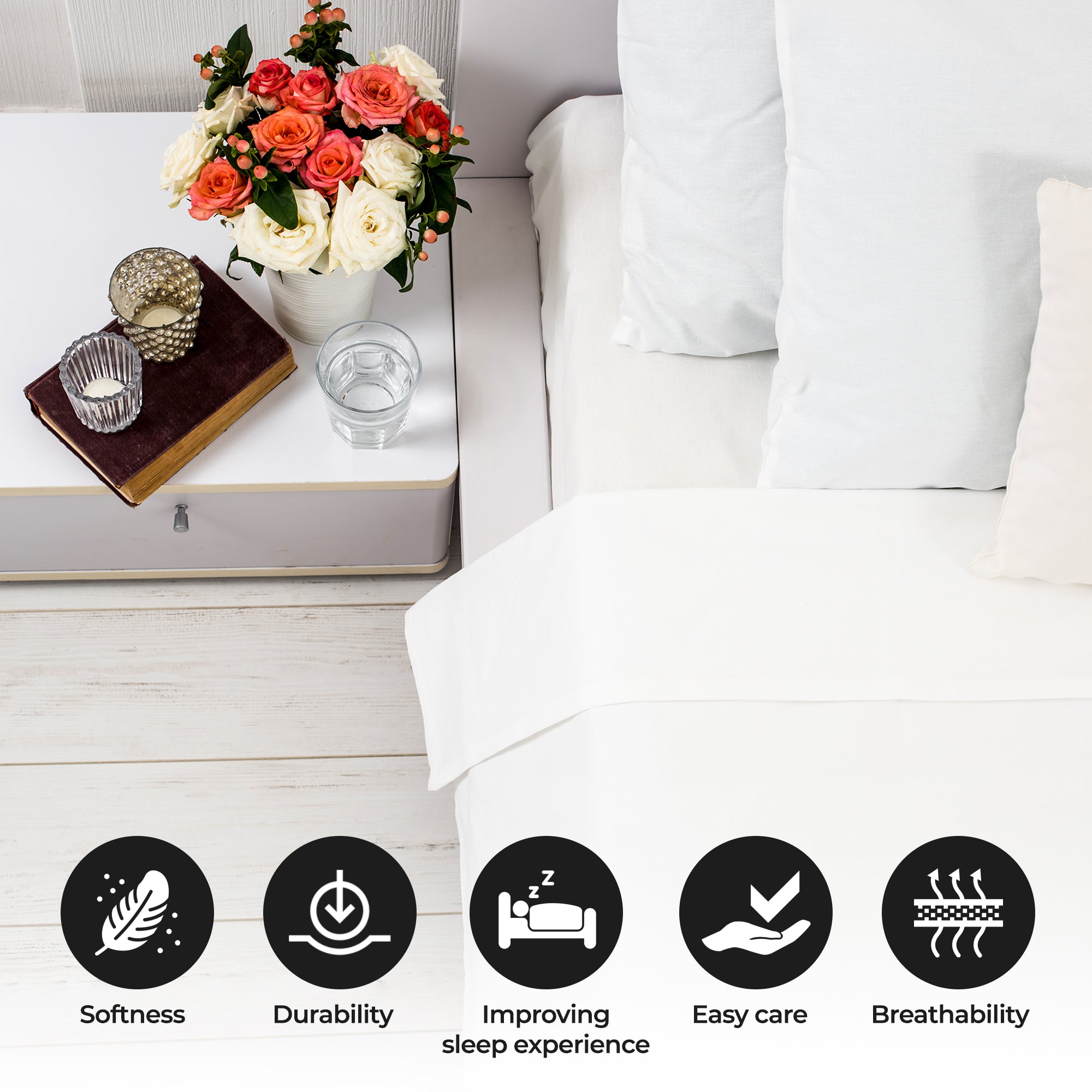 Luxury 100% Cotton Percale Bed Sheet Set - Hotel Quality, Breathable & Soft (3/6/12-Piece) for Ultimate Comfort in Master Bedroom, Guest Room & Vacation Homes