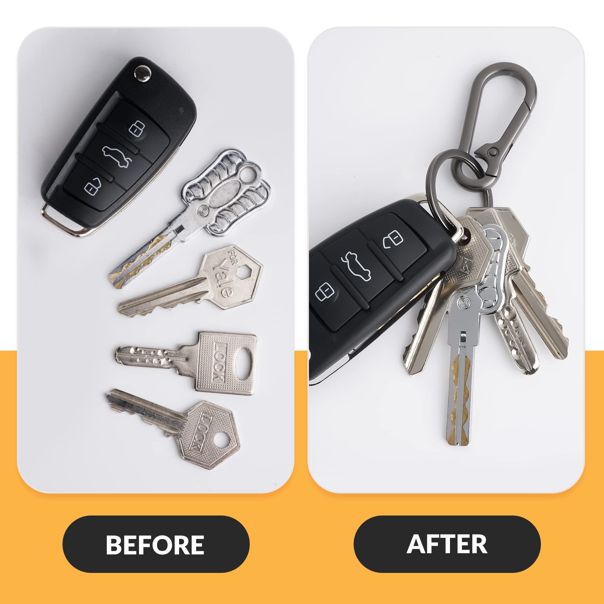 3 Pack Keychain Holder for Men & Women - Durable Key Organizer Clip for Home, Office & Travel