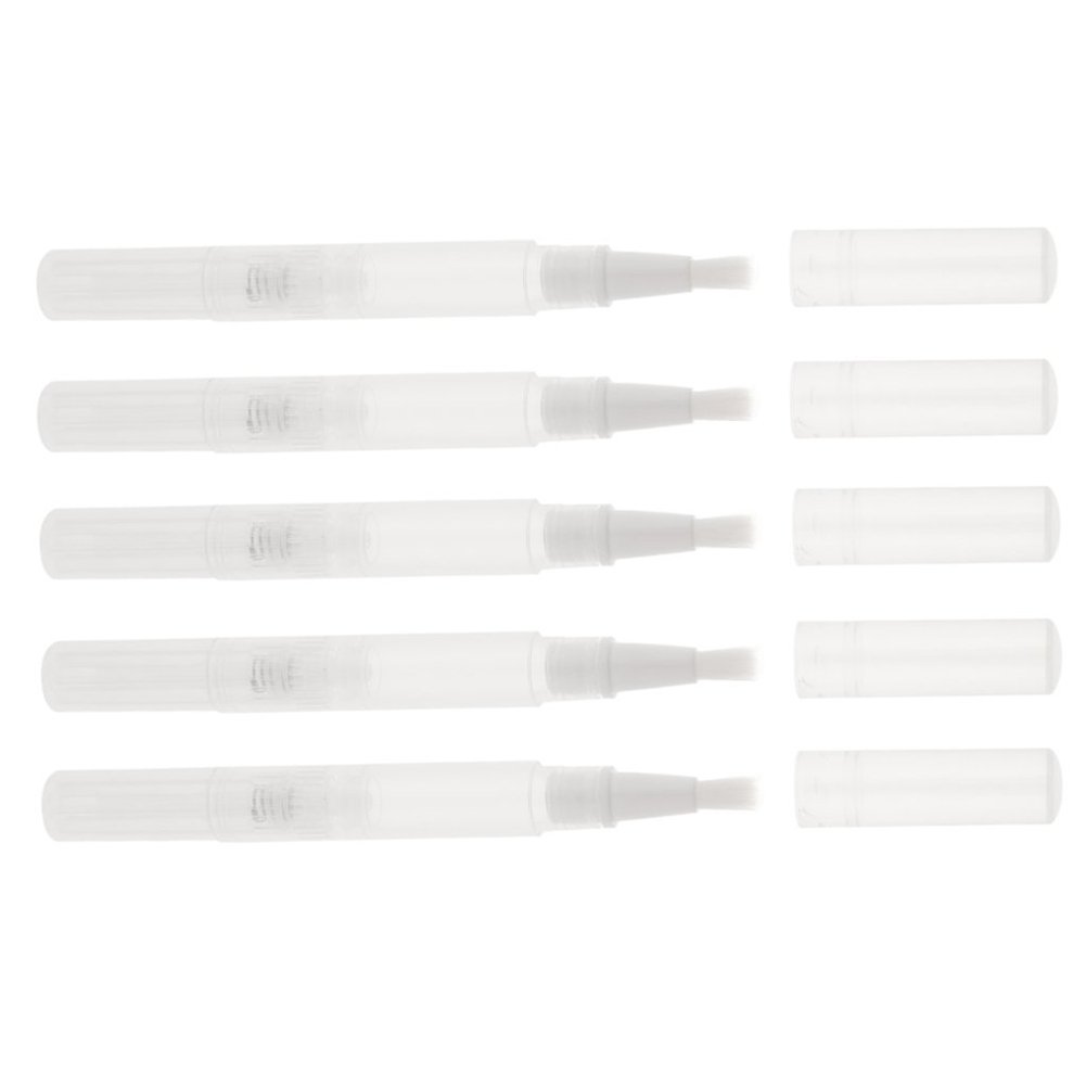 5Pcs Empty Transparent Twist Pen - Refillable Cosmetic Container for Lip Gloss, Eyelash Serum, Teeth Whitening Liquid | Travel-Friendly Makeup Brush Tube with Secure Twist Cap | Perfect for DIY Beauty, Salon Use & On-the-Go Touch Ups