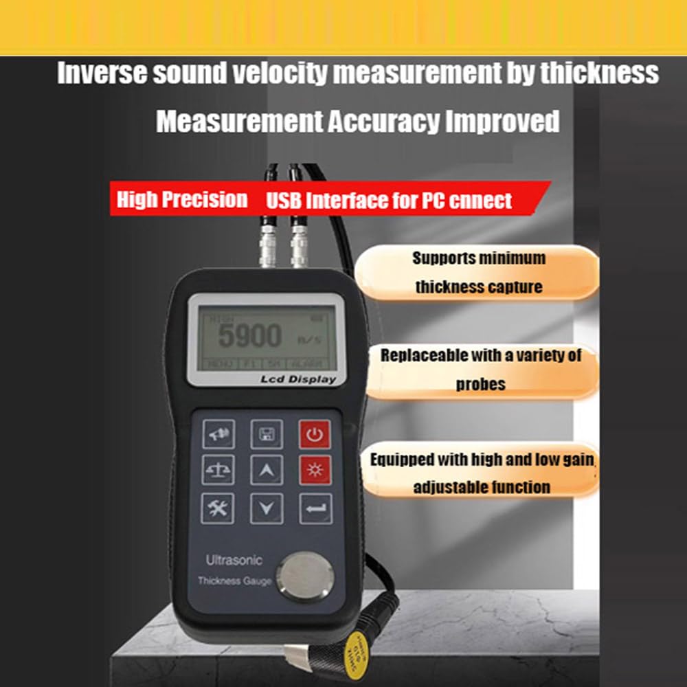 Professional Ultrasonic Thickness Gauge Meter - 0.75mm to 400.0mm (0.03