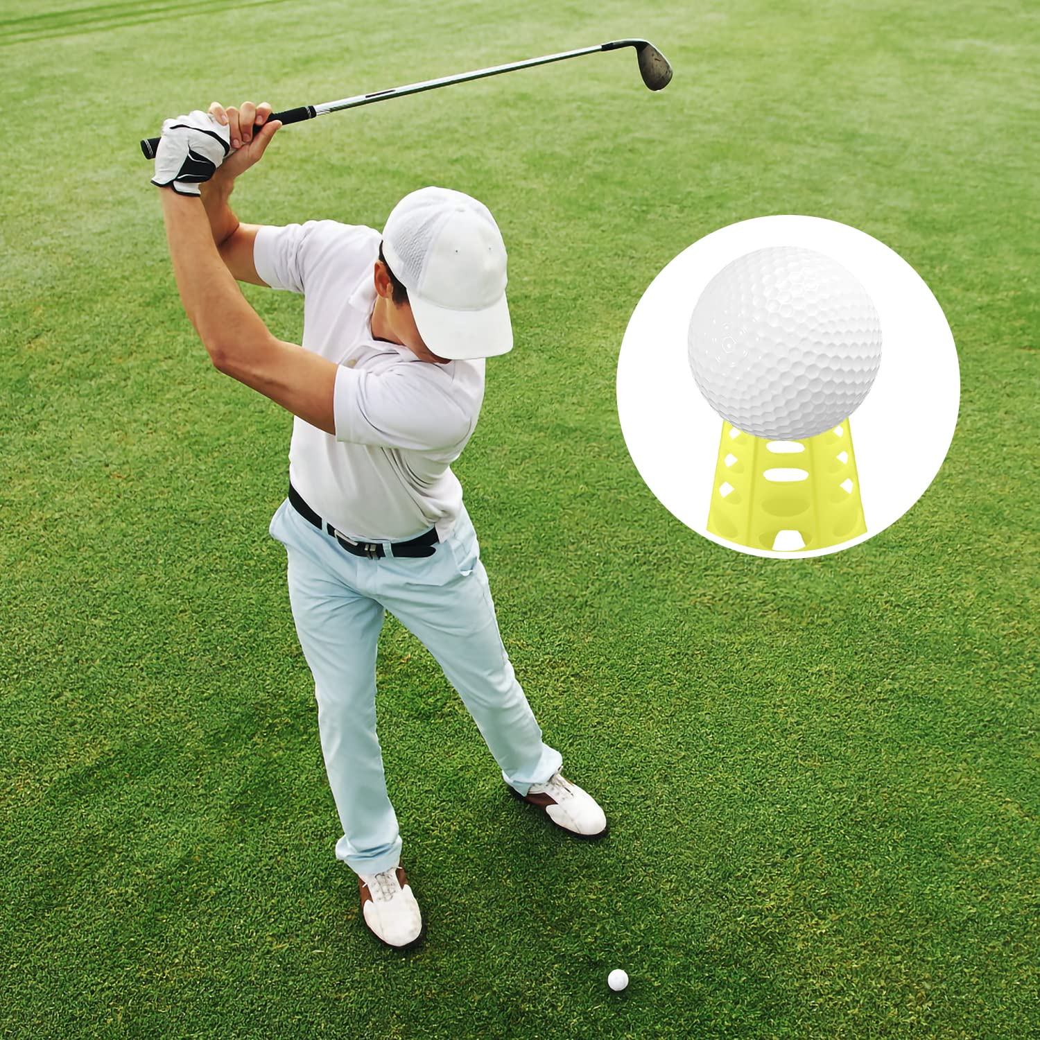 20pcs Plastic Golf Tees for Practice & Training - 10 Tall & 10 Small Yellow Golf Simulator Tees - Perfect for Home, Driving Range & Outdoor Sports Enthusiasts - Durable Golf Mat Accessories for Athletes & Golf Lovers