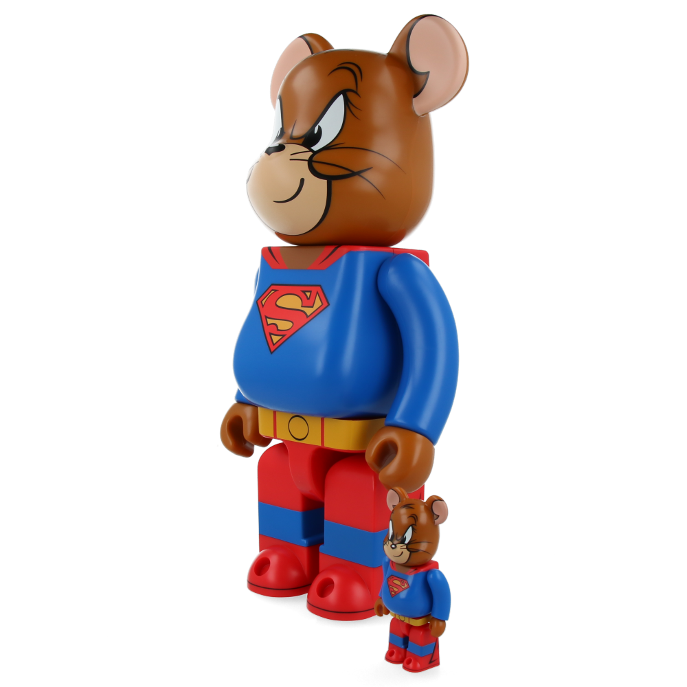 Tom and Jerry as Superman Bearbrick 400% & 100% Collectible Vinyl Art Toy - Perfect for Anime Fans, Home Decor, and Gift Giving