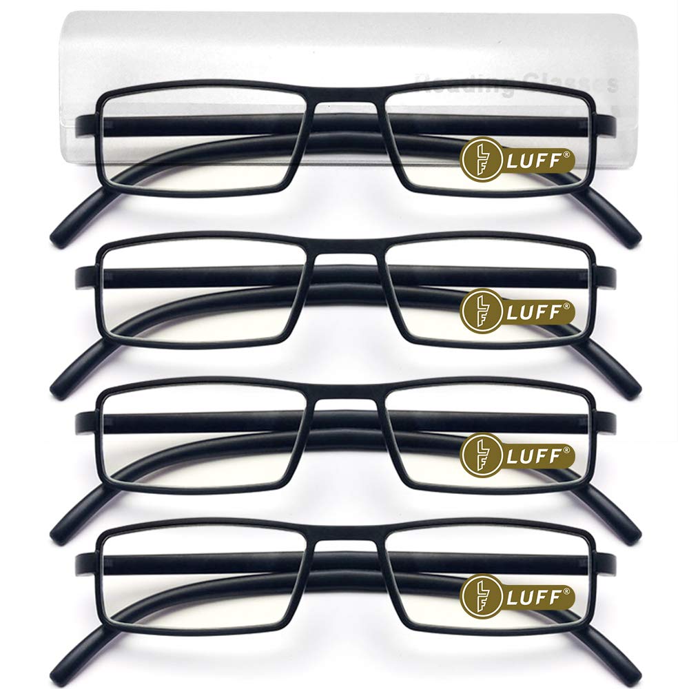 Blue Light Blocking Reading Glasses 4 Pack - HD Computer Glasses for Women & Men with Spring Hinge (2.0X Magnification) | Perfect for Office Work, Screen Time & Reading
