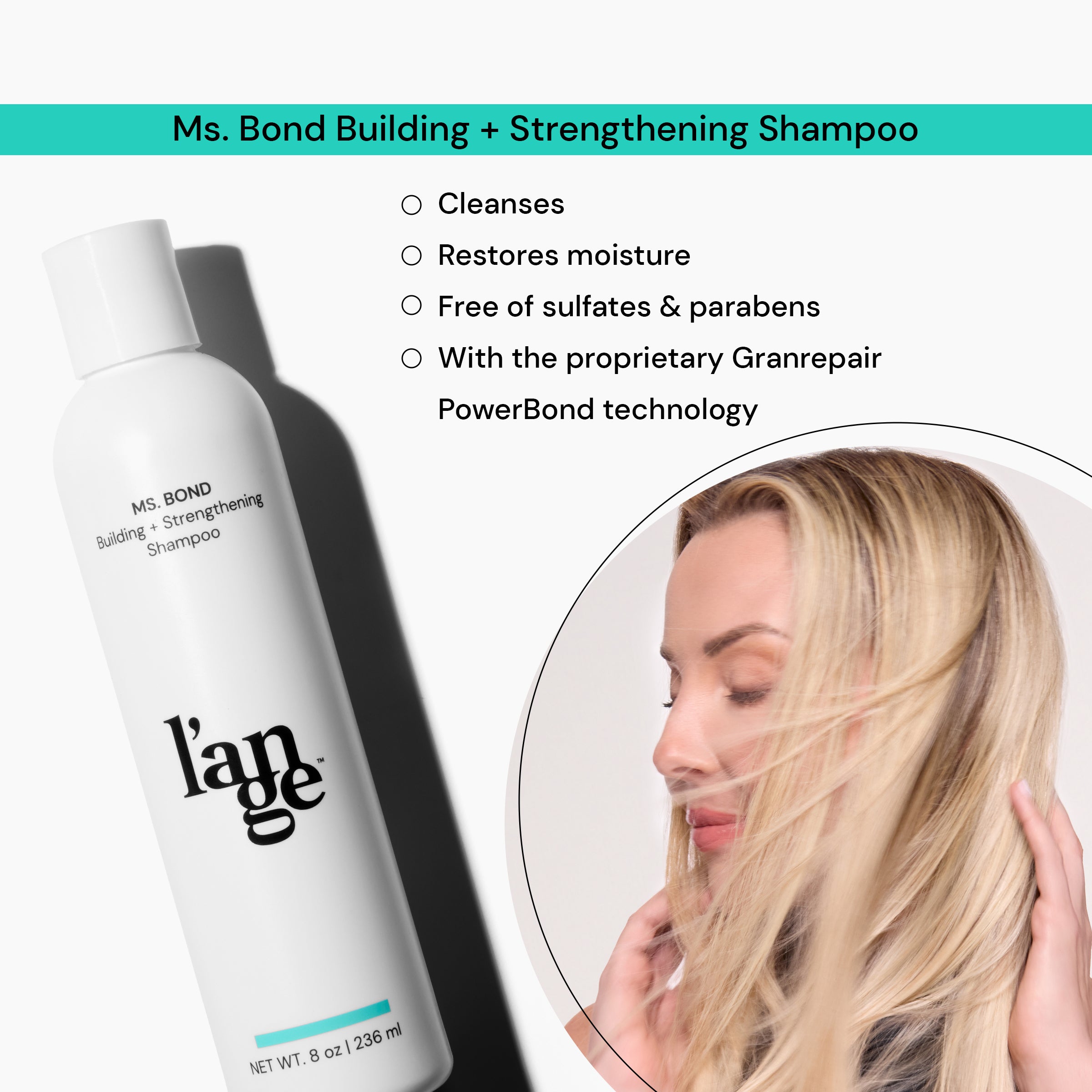 Ms. Bond Building & Strengthening Shampoo for Damaged Hair - Repair & Nourish Dry, Brittle Hair - Perfect for Color-Treated & Chemically Processed Hair - Salon Quality Hair Care at Home