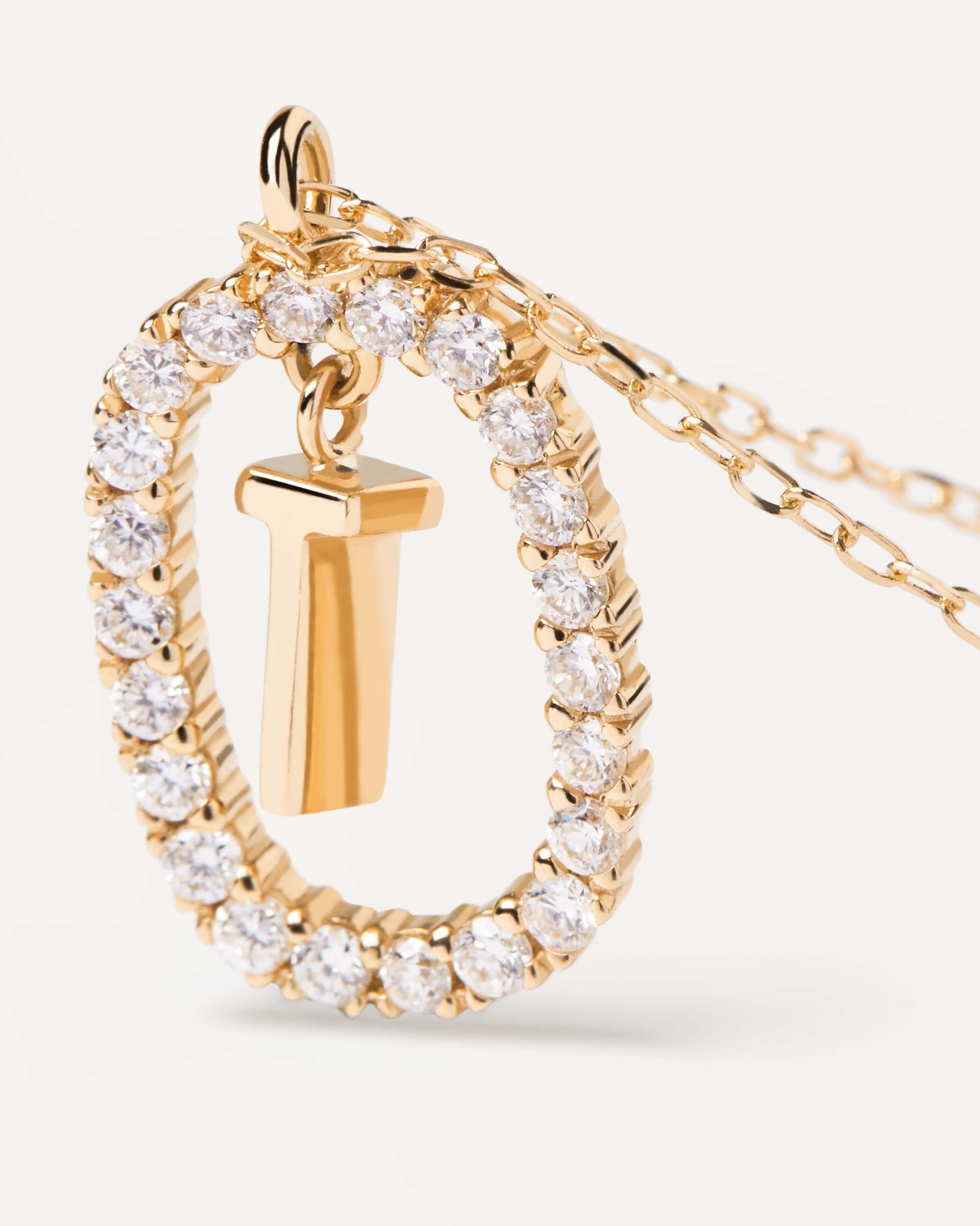 Elegant Diamond & Gold Letter T Necklace for Women - Personalized Initial Pendant Jewelry Gift for Birthday, Anniversary & Valentine's Day