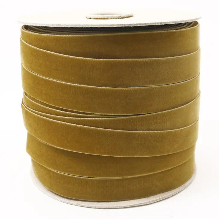 Vintage Gold Swiss Velvet Ribbon - Premium Decorative Ribbon for Gift Wrapping, Wedding Decor, DIY Crafts & Scrapbooking