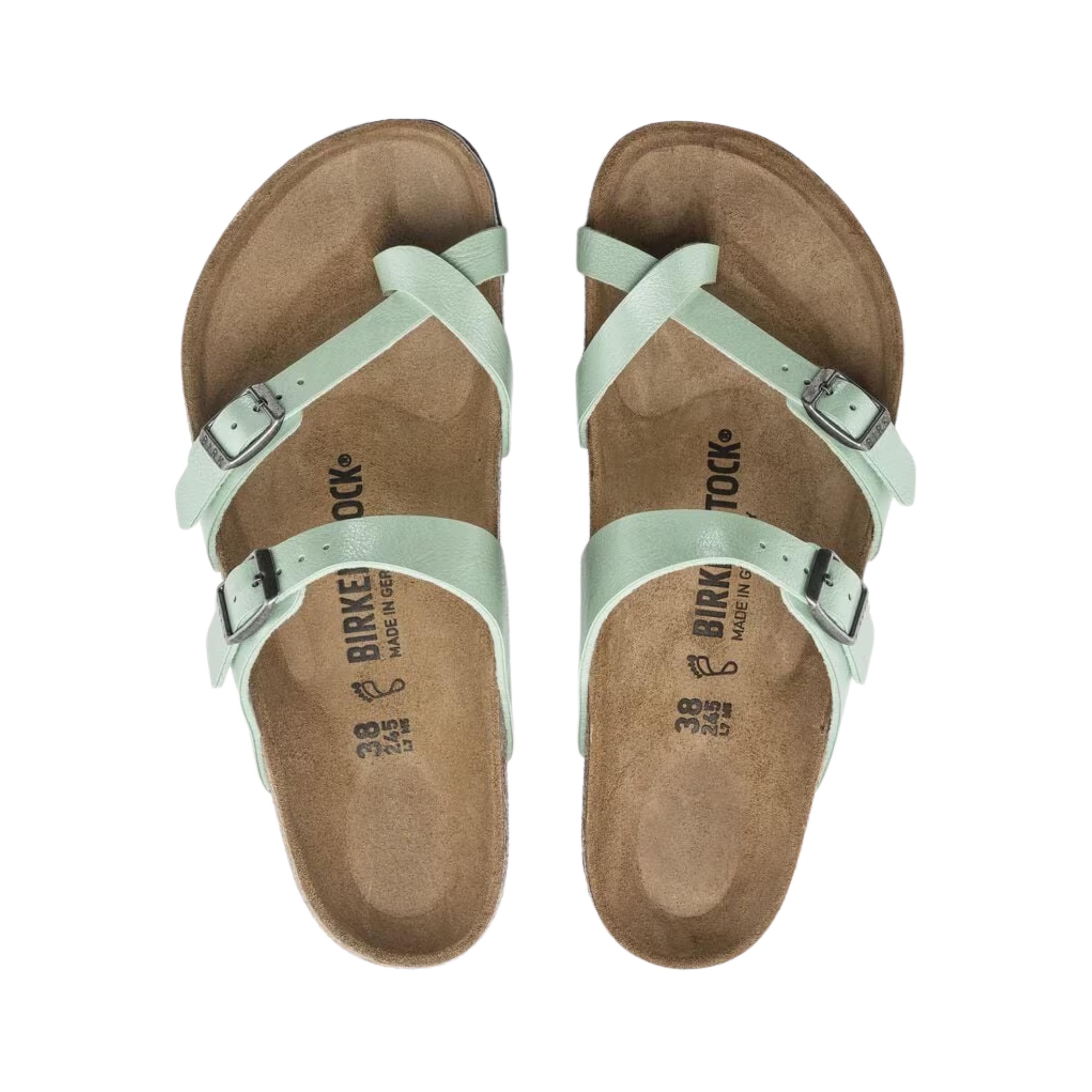 Women's Mayari Birko-Flor Sandals - Comfortable & Stylish Matcha Green Leather Straps - Perfect for Casual Outings, Beach Walks & Summer Fashion