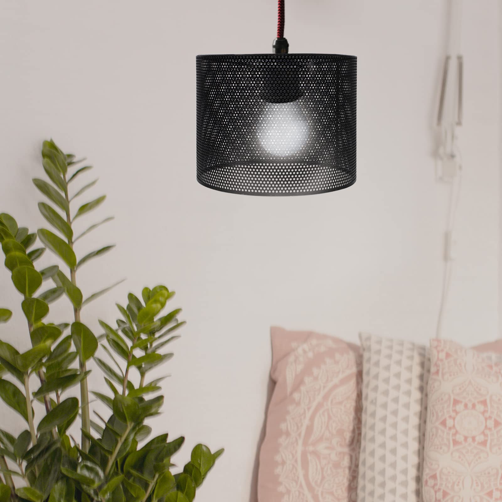 Handcrafted Wrought Iron Hollow Lampshade - Decorative Iron Art Pendant & Table Lamp Shade for Living Room, Bedroom, and Dining Room Lighting