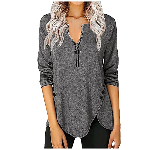 FQZWONG Women's Long Sleeve Casual Shirts - Soft Button Down Western Blouse & Plus Size T-Shirts | Stylish & Comfortable for Work, Date & Everyday Wear
