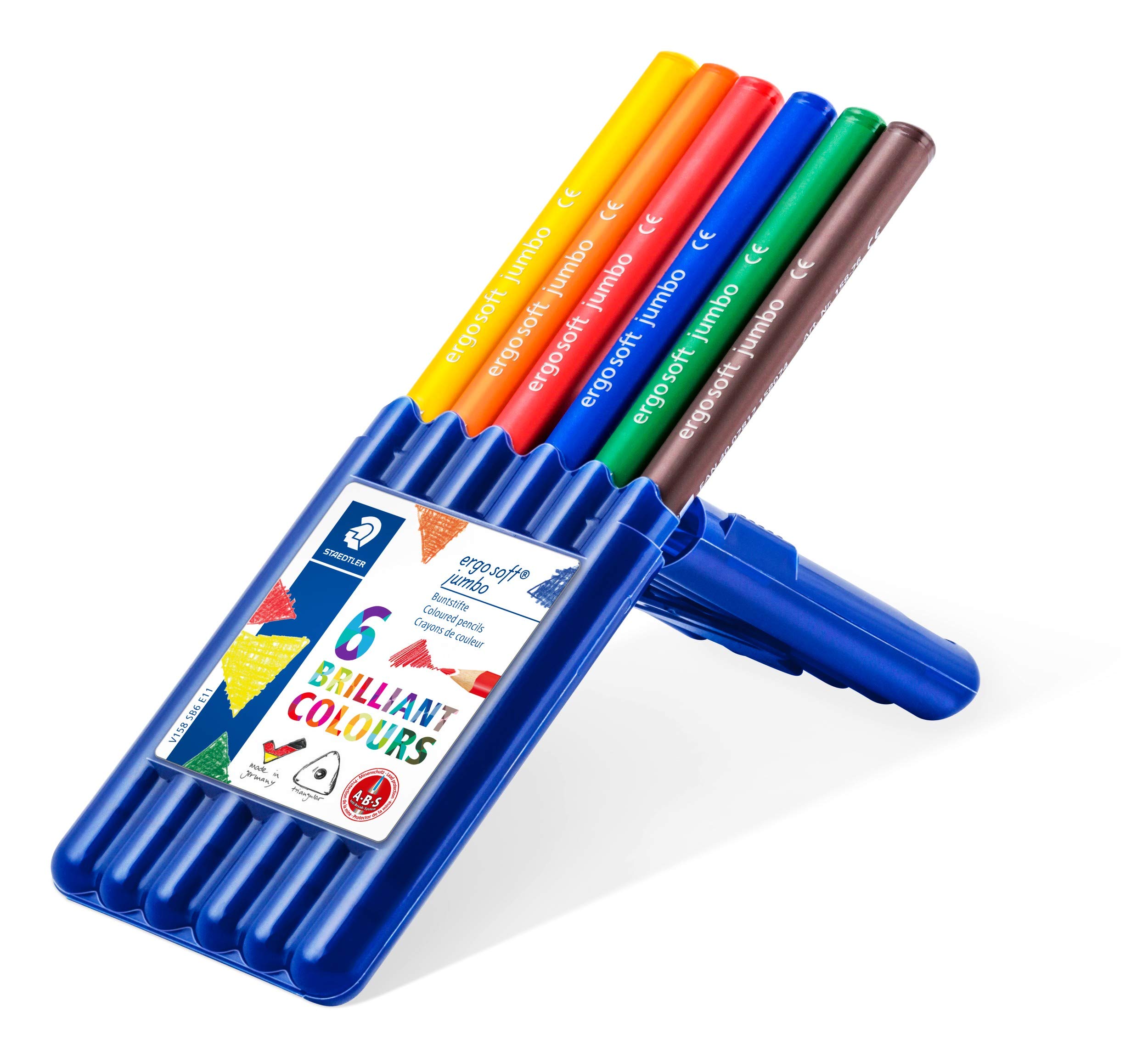 Staedtler Ergosoft Jumbo Colored Pencils - 6 Pack Assorted Colors for Kids & Artists | Premium Quality for Drawing, Sketching & School Projects