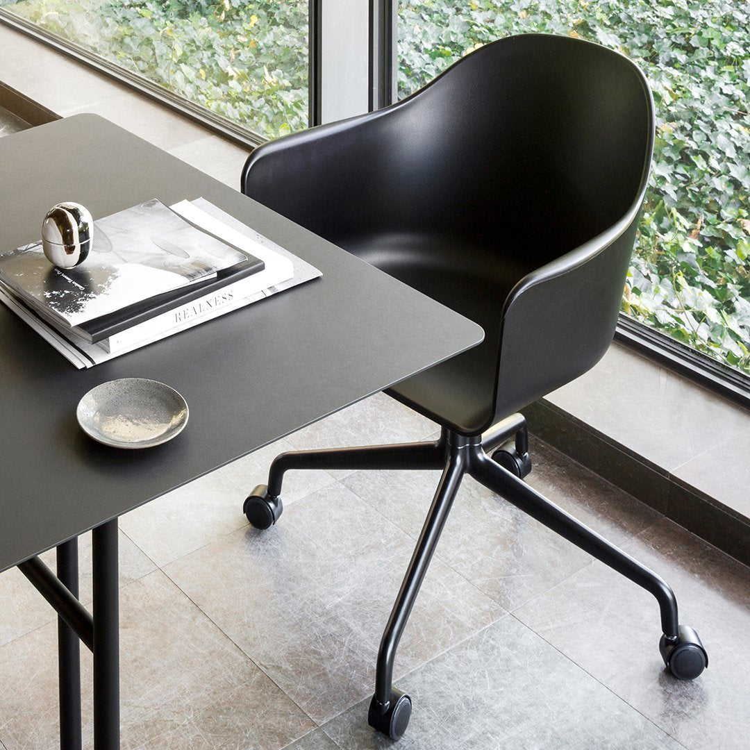 Harbour Swivel Chair with Casters - 360 Degree Rotating Office Chair with Wheels for Home, Office, and Conference Room Use