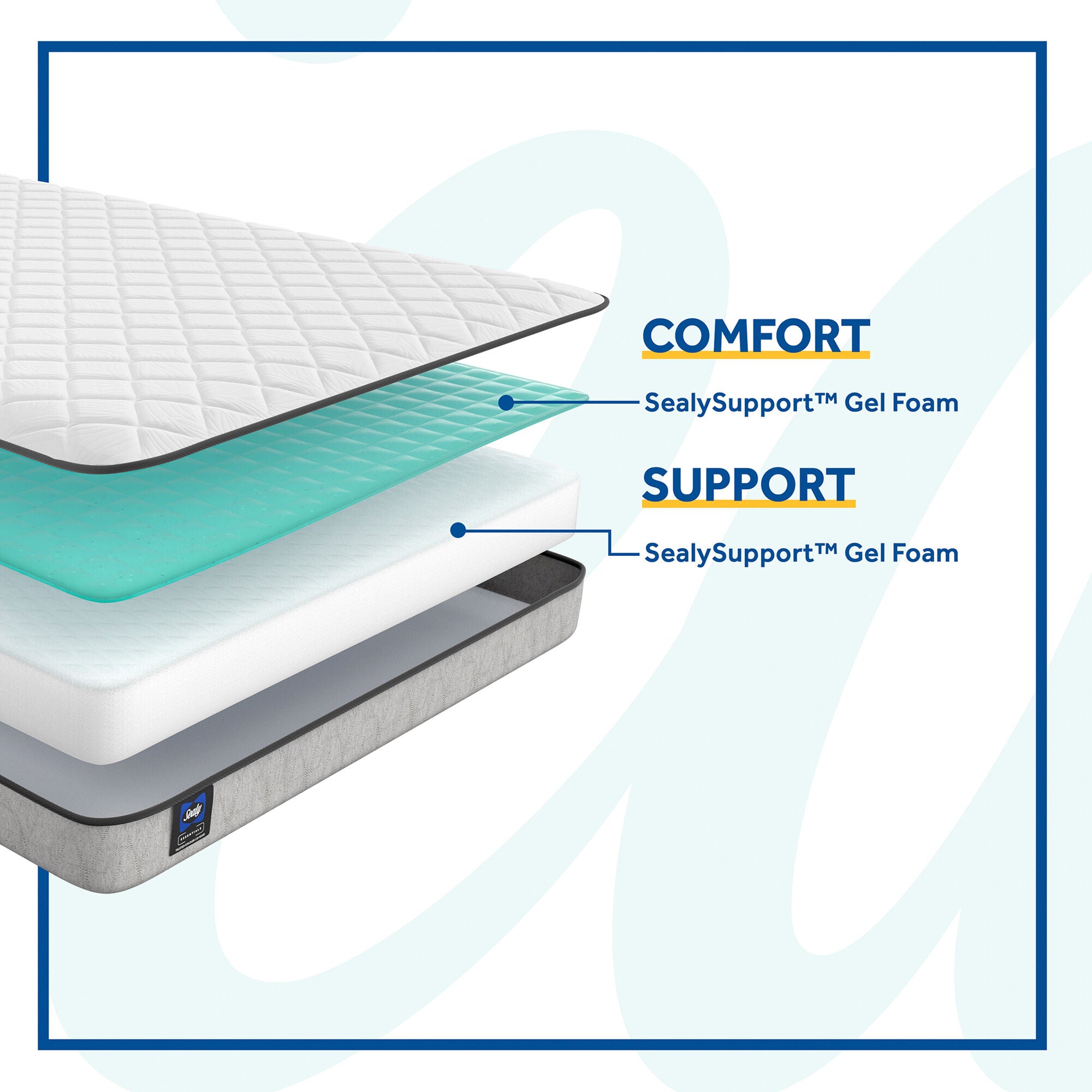 Sealy Spruce Mattress - Premium Memory Foam Queen Size for Back Pain Relief & Pressure Relief - Perfect for Bedroom, Guest Room & Dorm Use