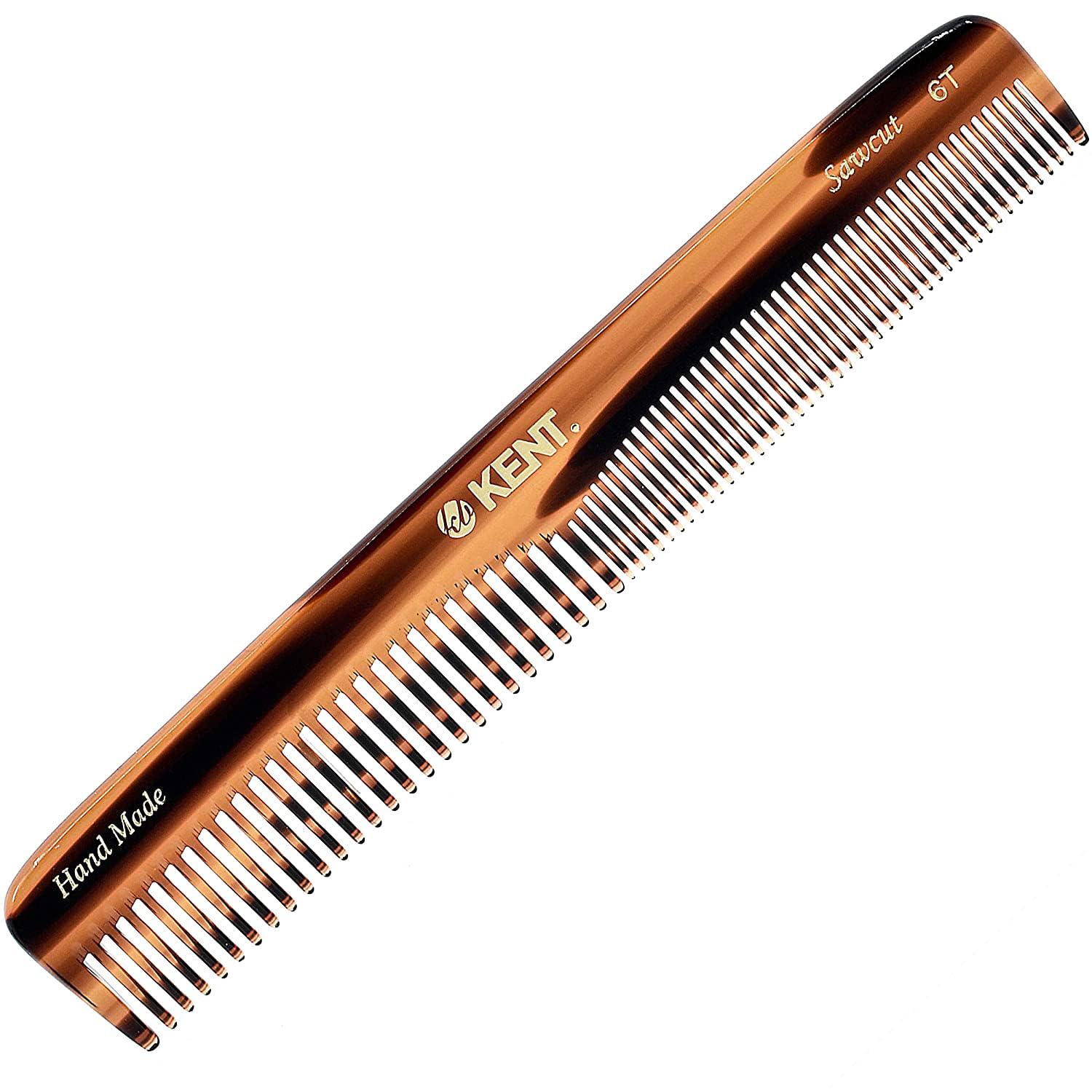 Kent 6T Fine & Wide Tooth Hair Comb Set - Handmade Styling Comb for Men, Women & Kids - Professional Barber & Beard Grooming Tool for Detangling, Styling & Hair Care - Perfect for Home, Salon & Travel Use