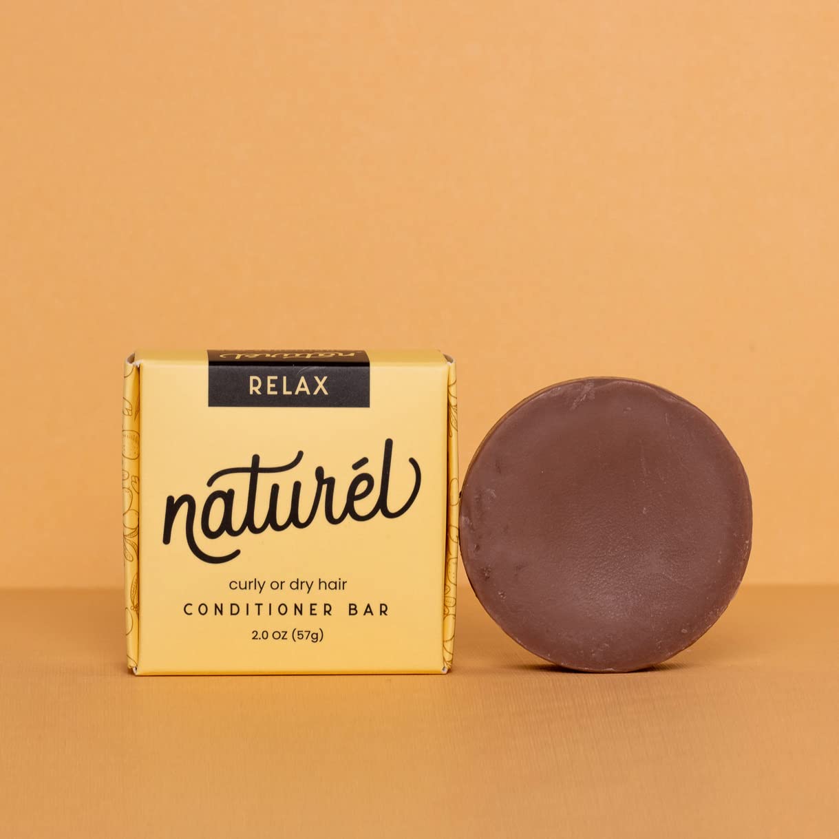 Natural Relax Moisturizing Conditioner Bar for Curly & Dry Hair - Vegan Zero Waste Hair Care for Frizzy Hair - Made in USA - Perfect for Travel, Gym & Eco-Friendly Bathroom Routine