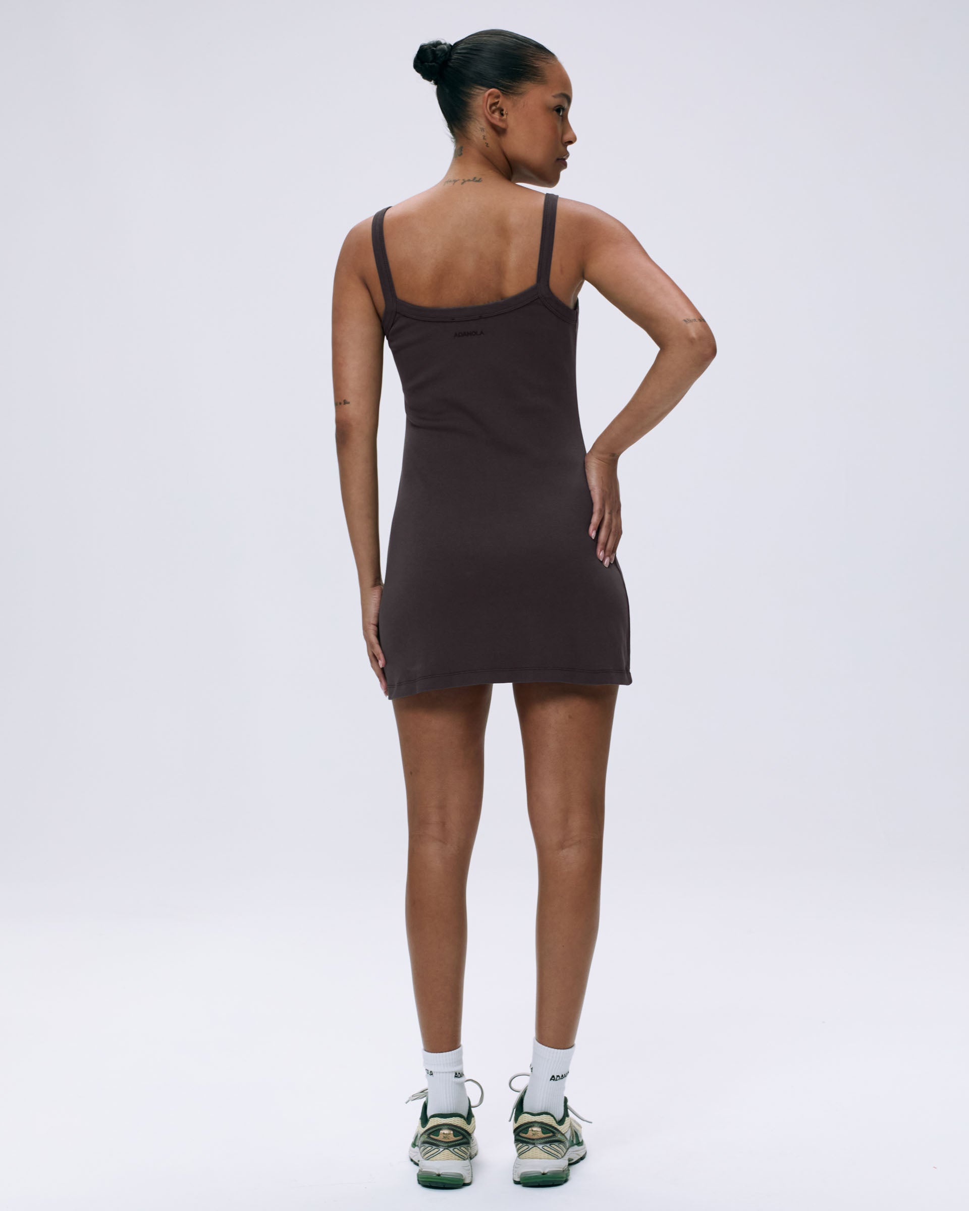 Rib Wide Binding Mini Dress in Coffee Bean - Perfect for Casual Outings, Date Nights & Summer Parties